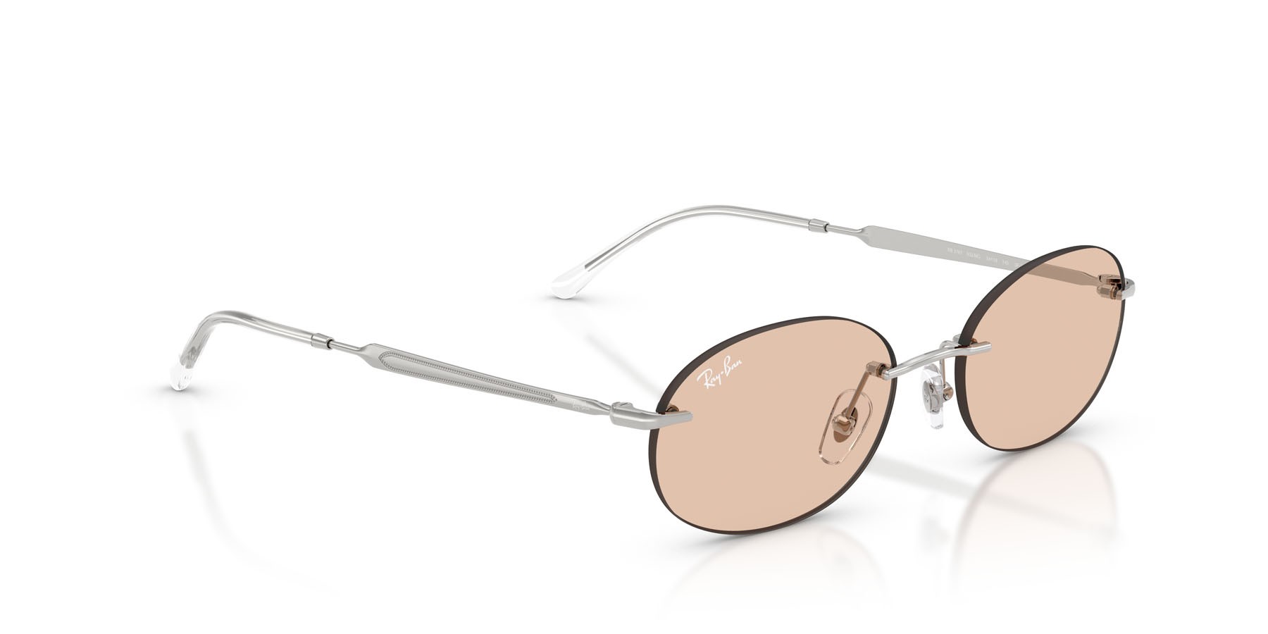 Occhiali da sole Ray-Ban RB 3767 (003/MG) colore argento forma ovale lenti ambra