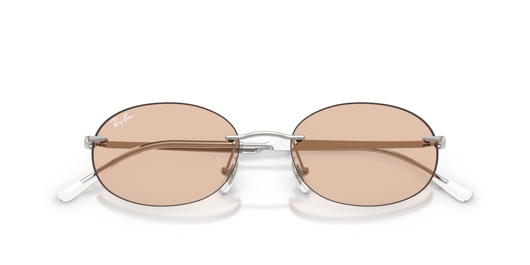 Occhiali da sole Ray-Ban RB 3767 (003/MG) colore argento forma ovale lenti ambra