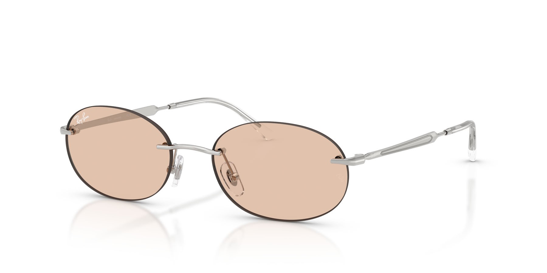 Occhiali da sole Ray-Ban RB 3767 (003/MG) colore argento forma ovale lenti ambra