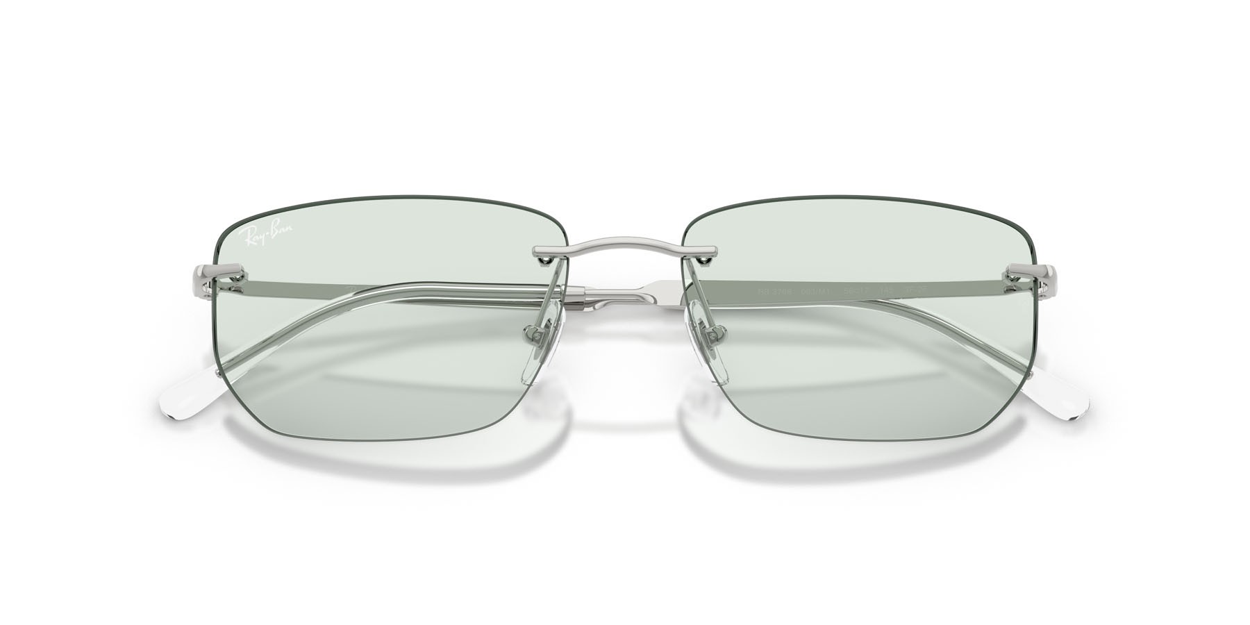 Sonnenbrillen Ray-Ban RB 3768 (003/M1) farbe argento form unregelmäßig gläser smeraldo