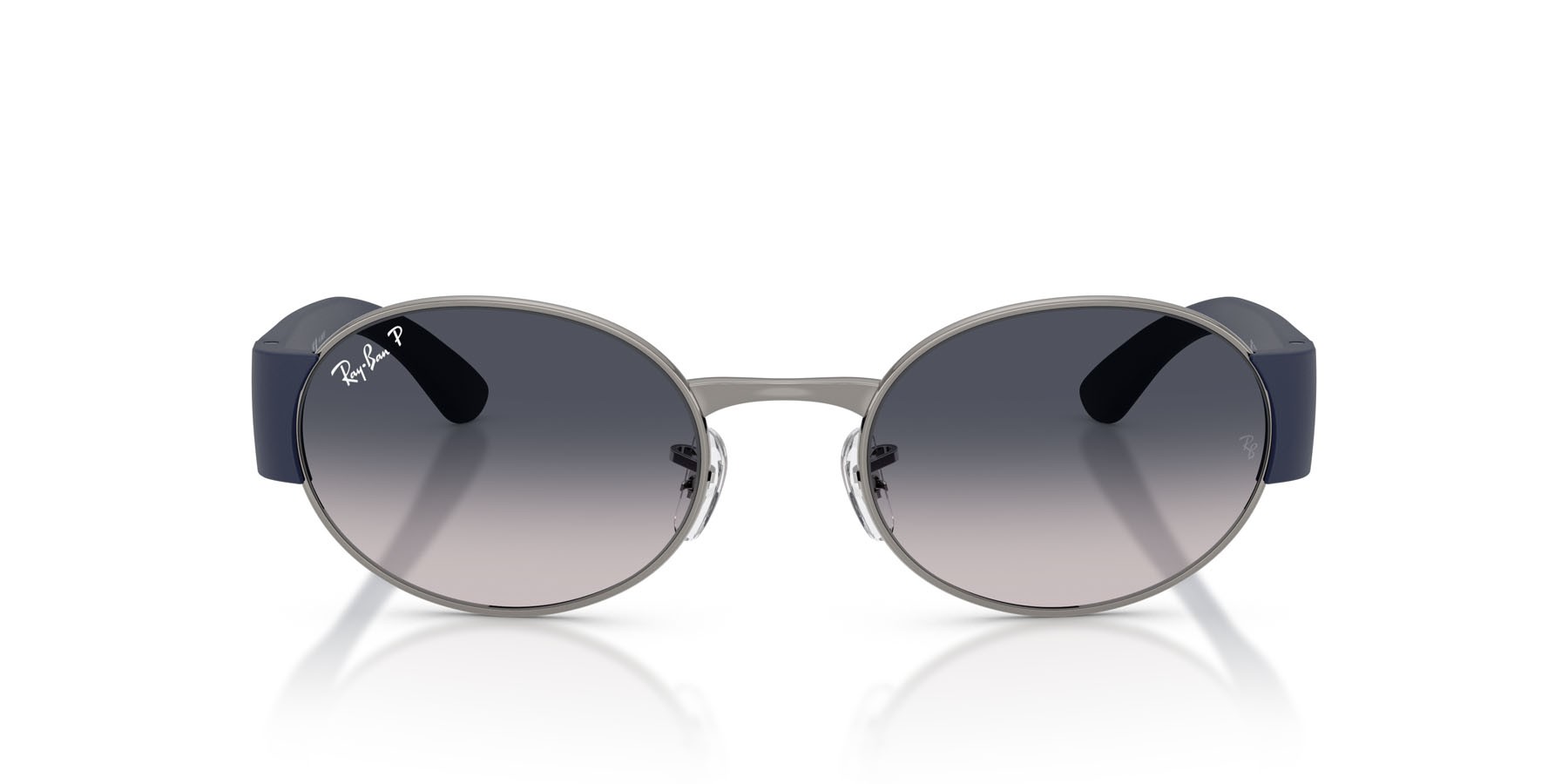 Sonnenbrillen Ray-Ban RB 3770 (004/78) farbe gunmetal form oval gläser polarizzata blu sfumato