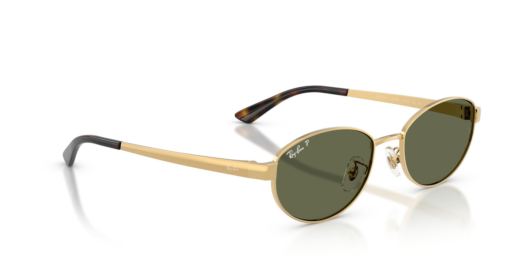Sonnenbrillen Ray-Ban RB 3774D (001/9A) farbe oro arista form oval gläser verde scuro polarizzata
