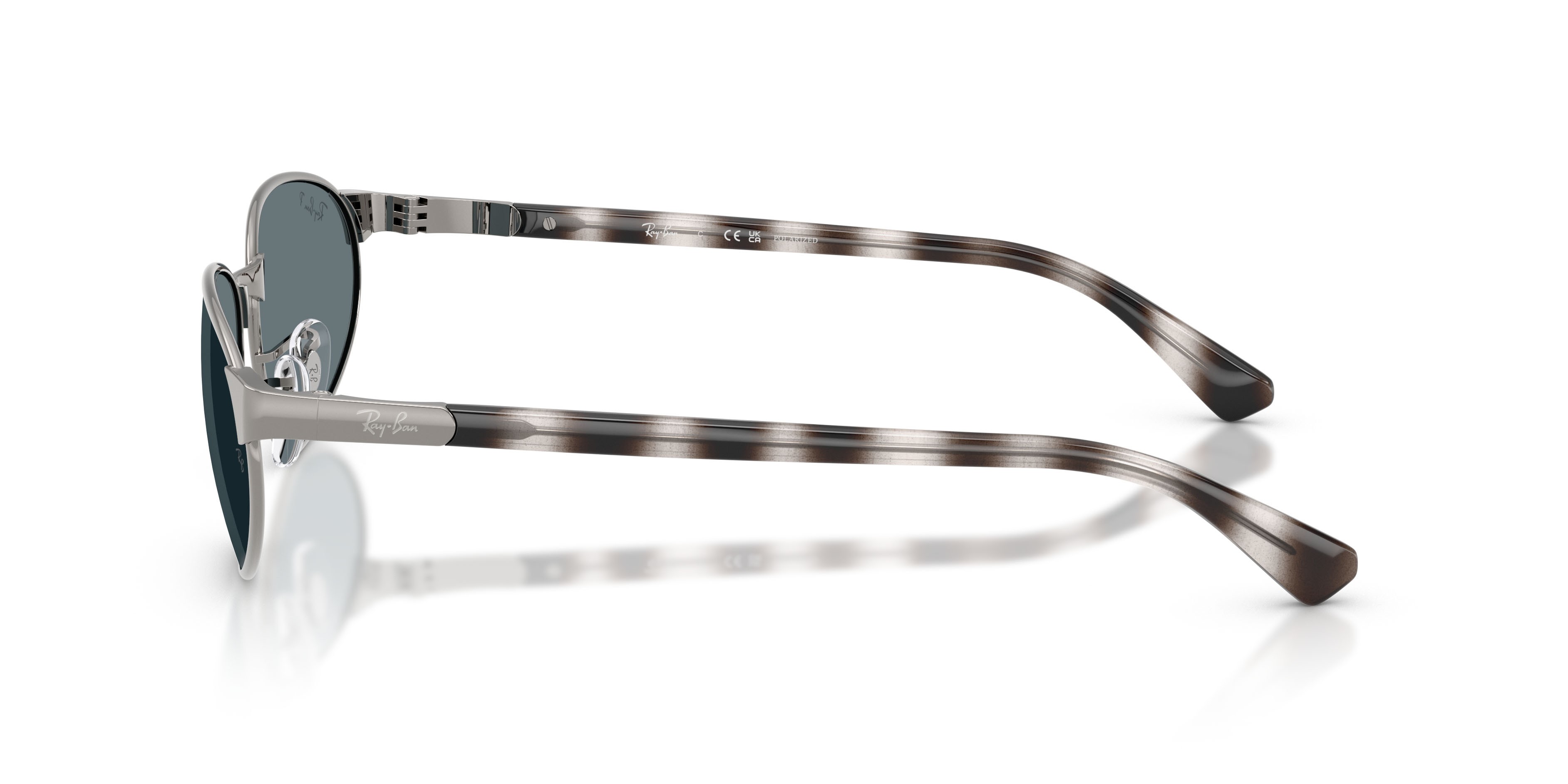 Sonnenbrillen Ray-Ban RB 3777 (004/3R) farbe gunmetal form unregelmäßig gläser polarizzata blu scuro