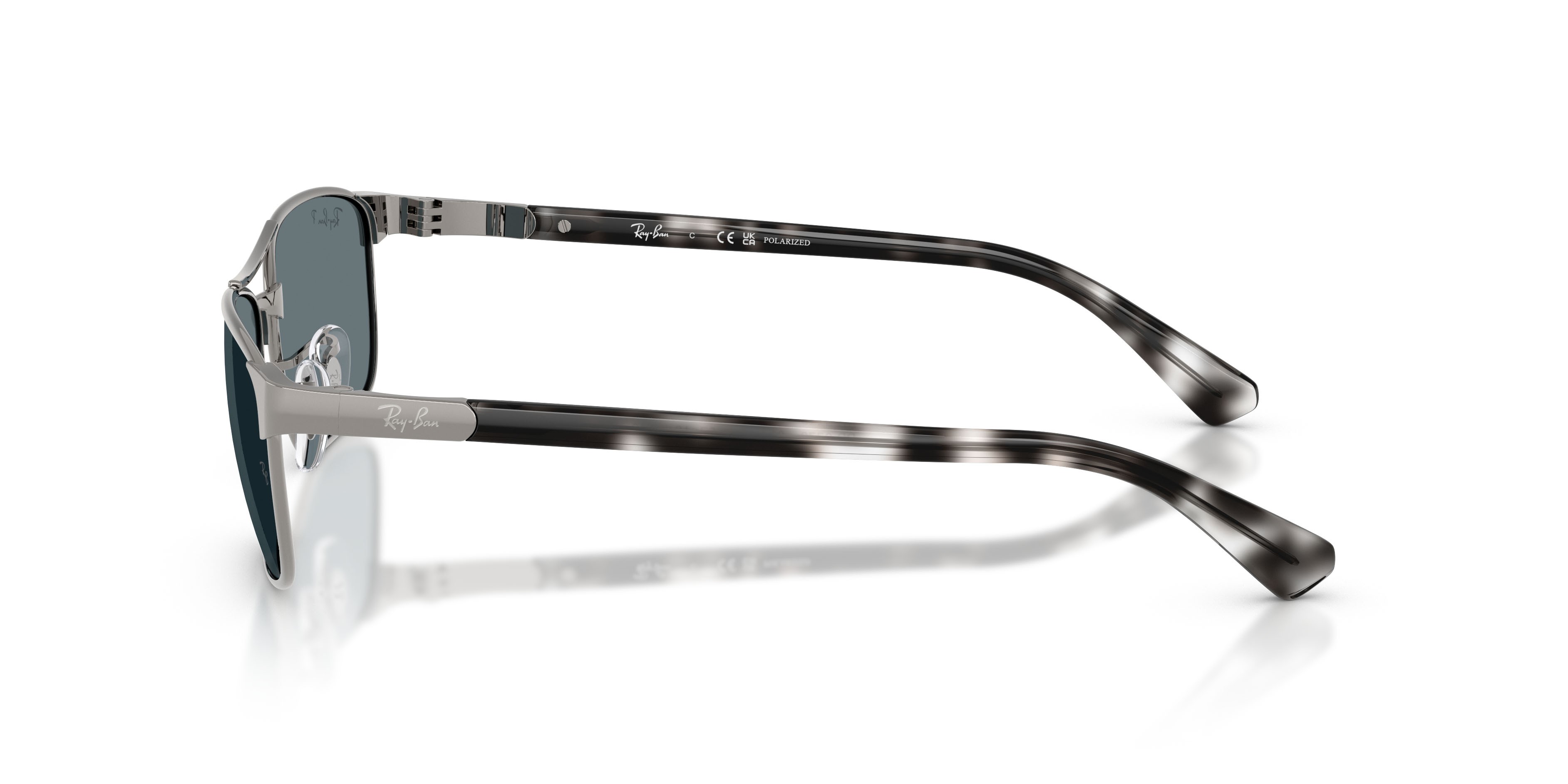 Sonnenbrillen Ray-Ban RB 3778 (004/3R) farbe gunmetal form unregelmäßig gläser polarizzata blu scuro