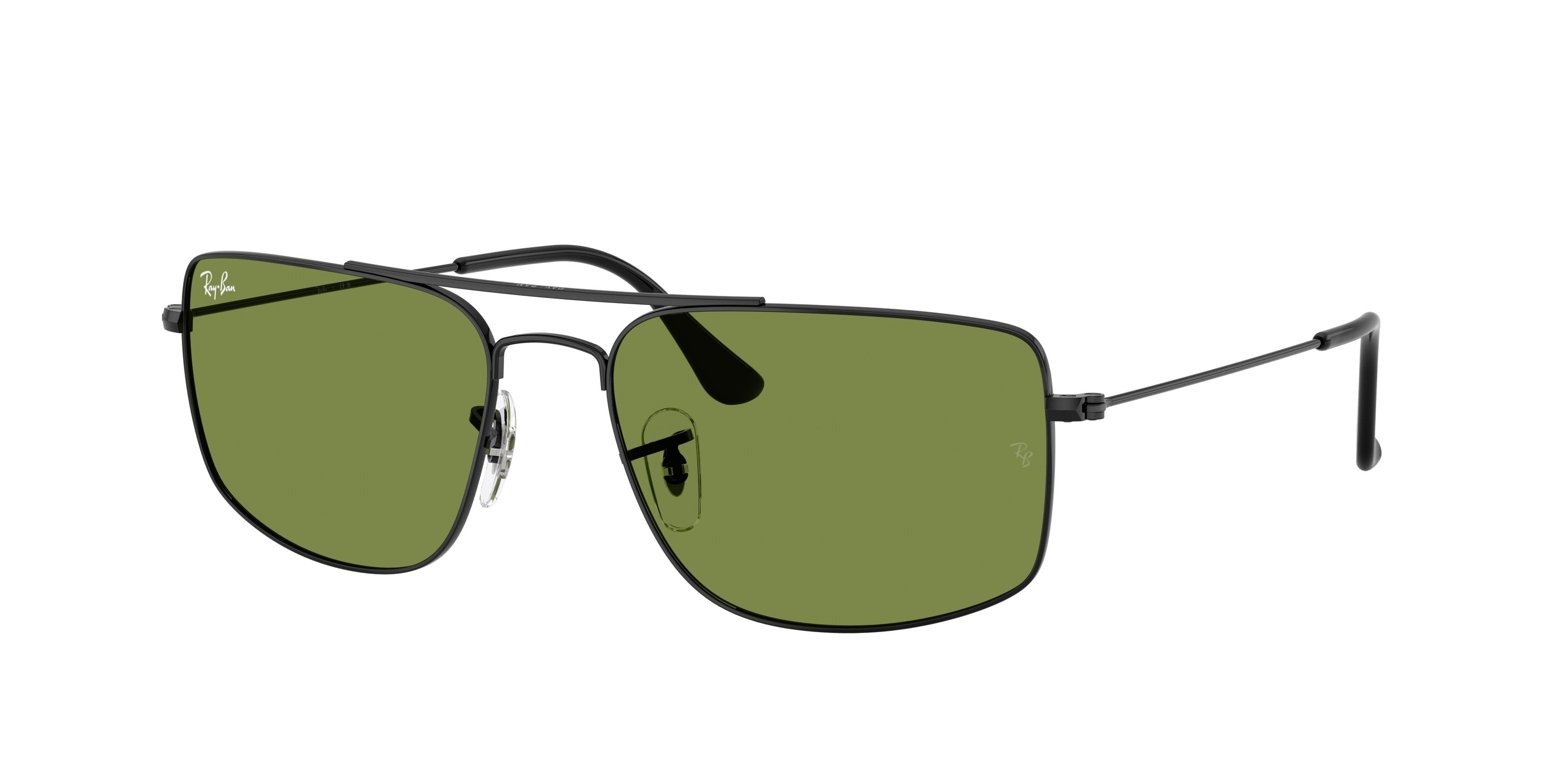Sonnenbrillen Ray-Ban Explorer III RB 3779 (002/4E) farbe nero form quadratisch gläser verde