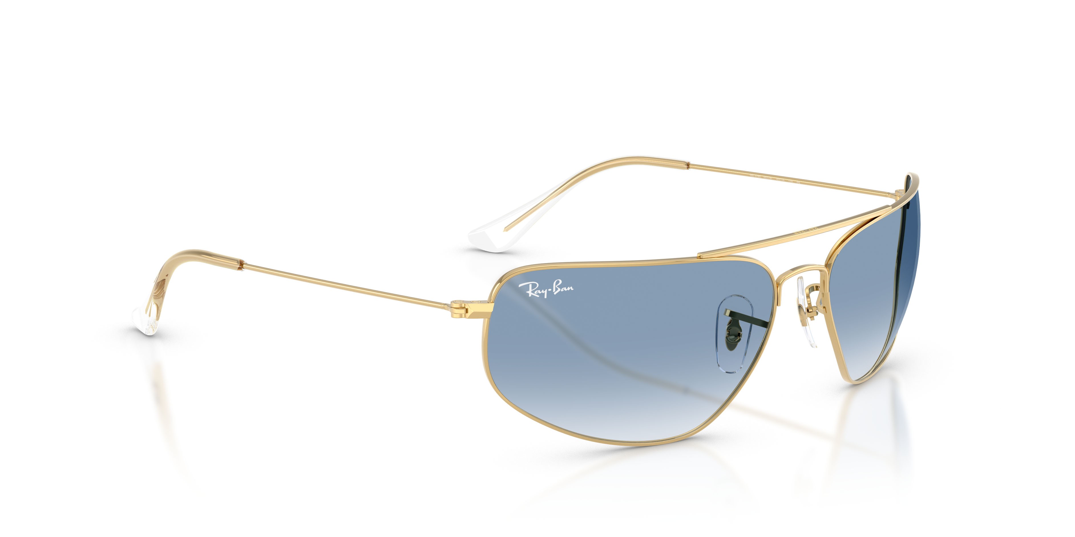 Sonnenbrillen Ray-Ban RB 3780 (001/3F) farbe oro arista form rechteckig gläser trasparente sfumato blu