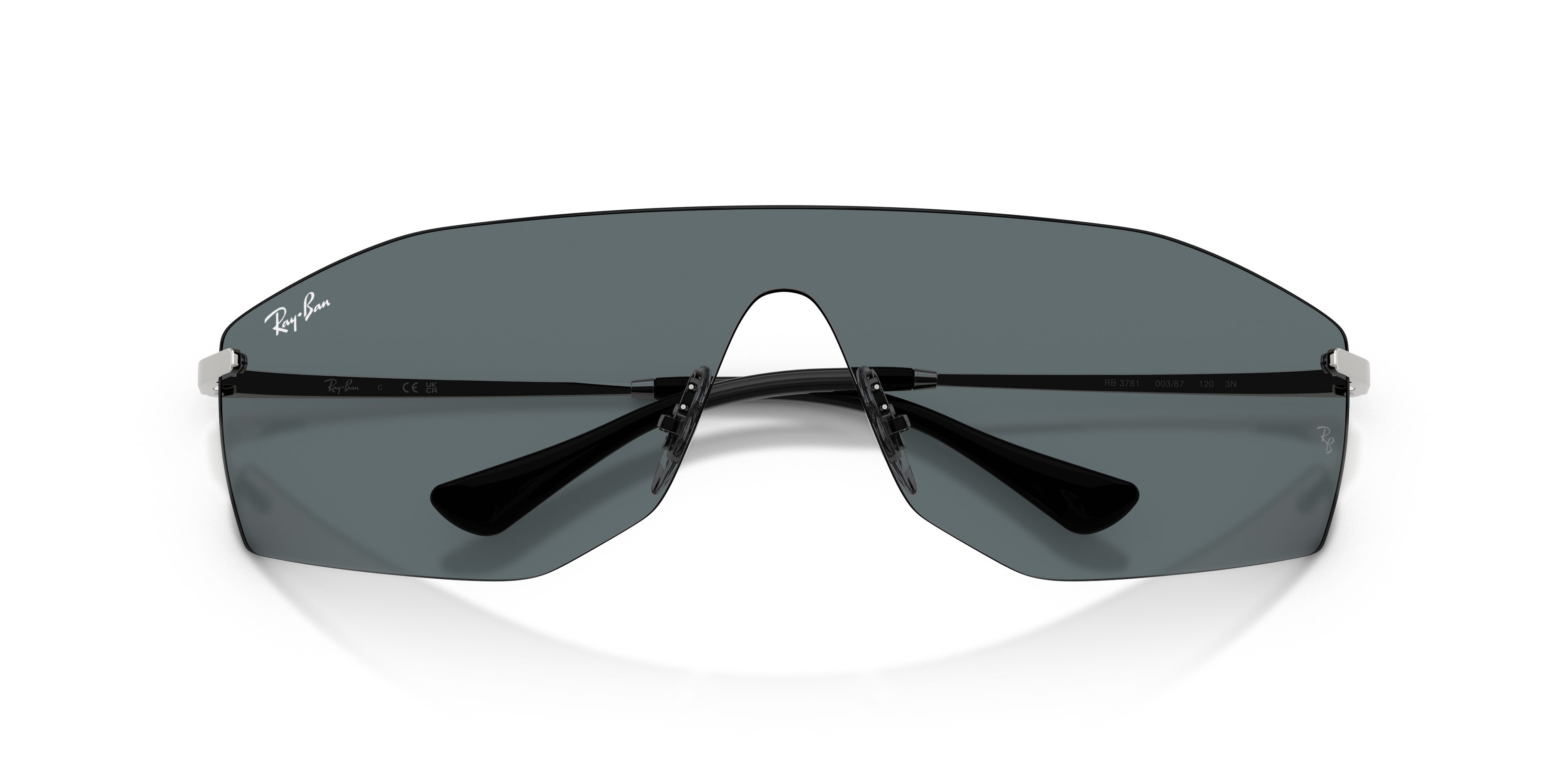 Sonnenbrillen Ray-Ban Alix RB 3781 (003/87) farbe argento form unregelmäßig gläser grigio