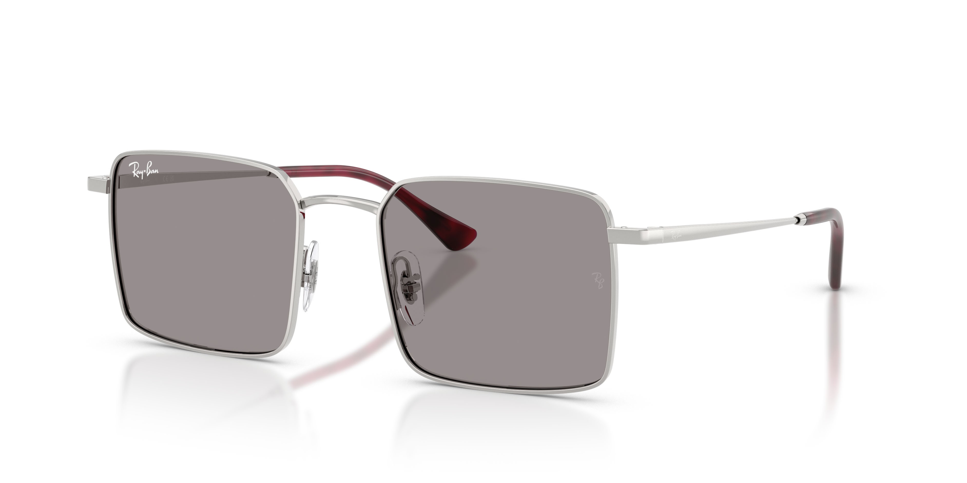 Sonnenbrillen Ray-Ban Idan RB 3782 (003/1) farbe argento form quadratisch gläser grigio