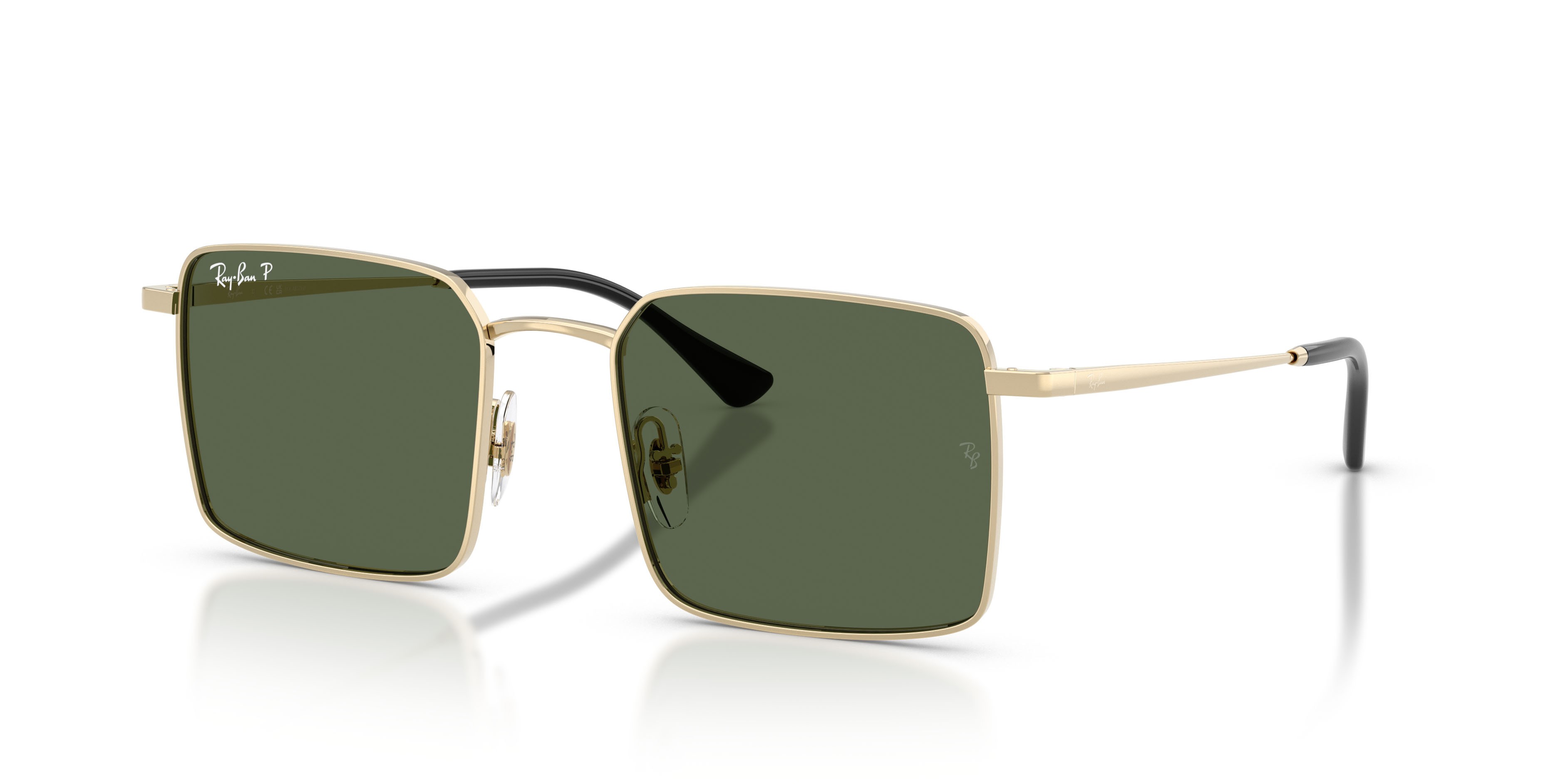 Sonnenbrillen Ray-Ban Idan RB 3782 (92139A) farbe oro pallido form quadratisch gläser polar verde scuro