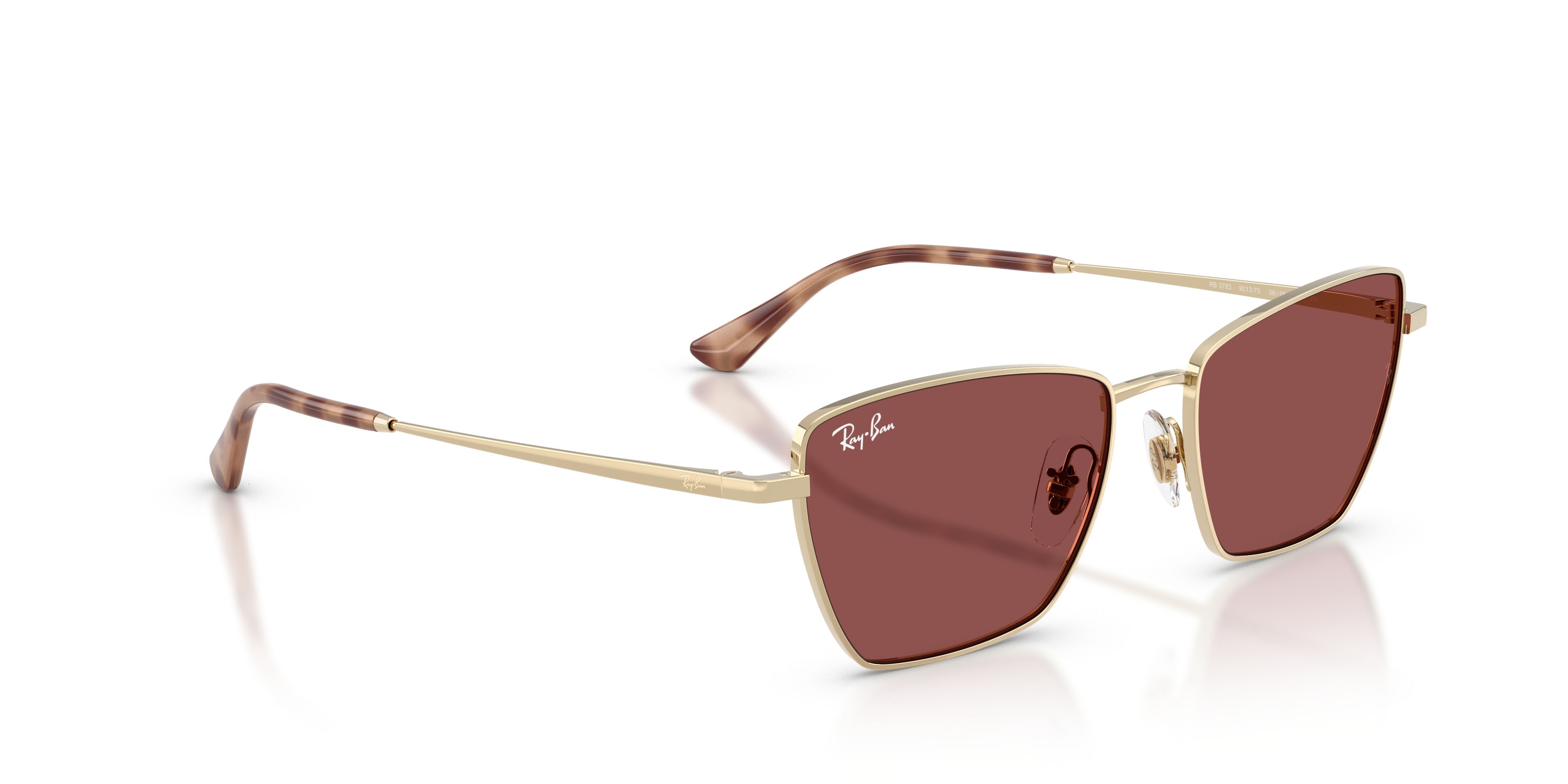Sonnenbrillen Ray-Ban Drea RB 3783 (921375) farbe oro pallido form unregelmäßig gläser violetto scuro