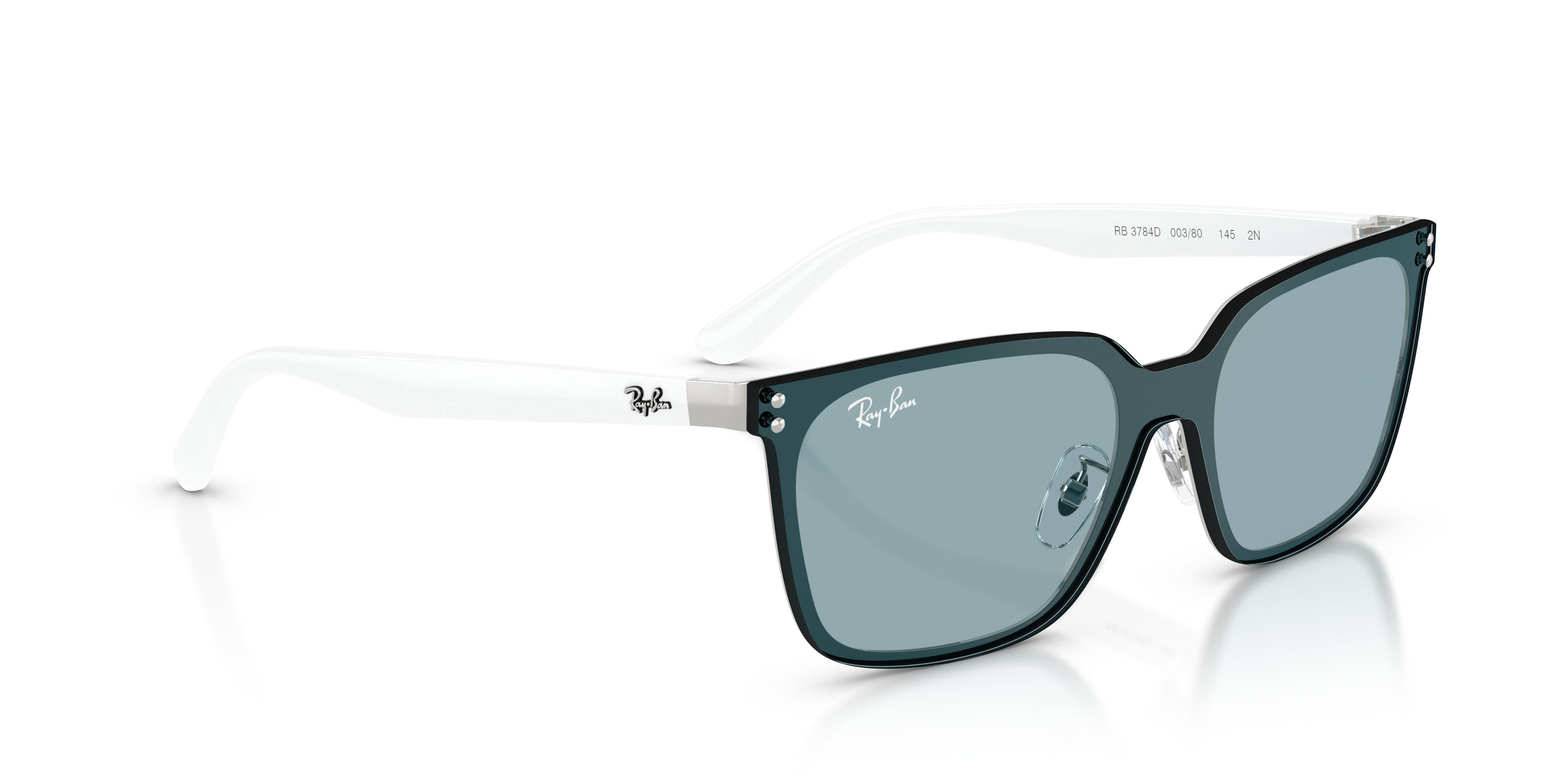 Sonnenbrillen Ray-Ban RB 3784D (003/80) farbe argento form quadratisch gläser azzurro