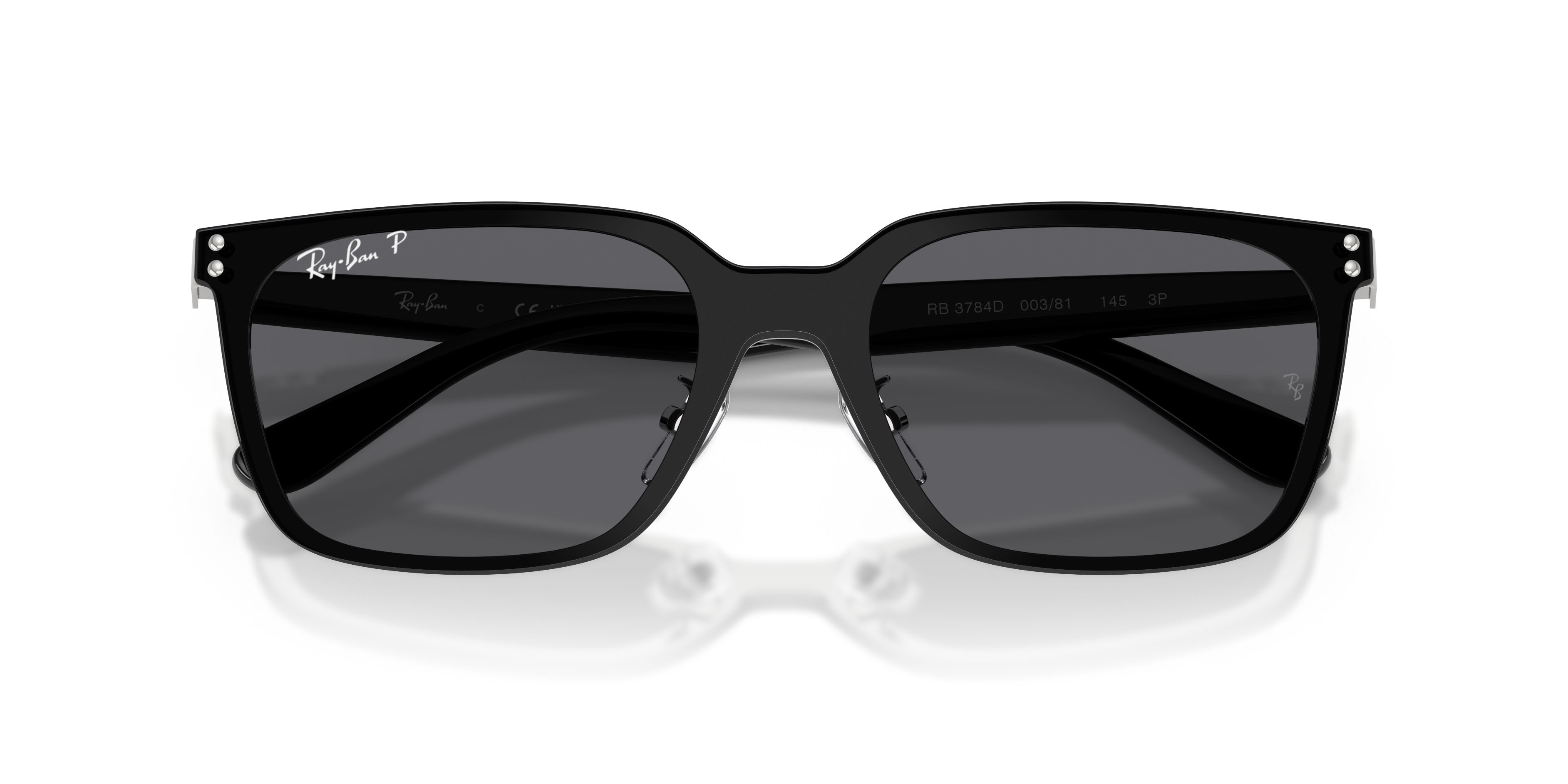 Sonnenbrillen Ray-Ban RB 3784D (003/81) farbe argento form quadratisch gläser polar grigio
