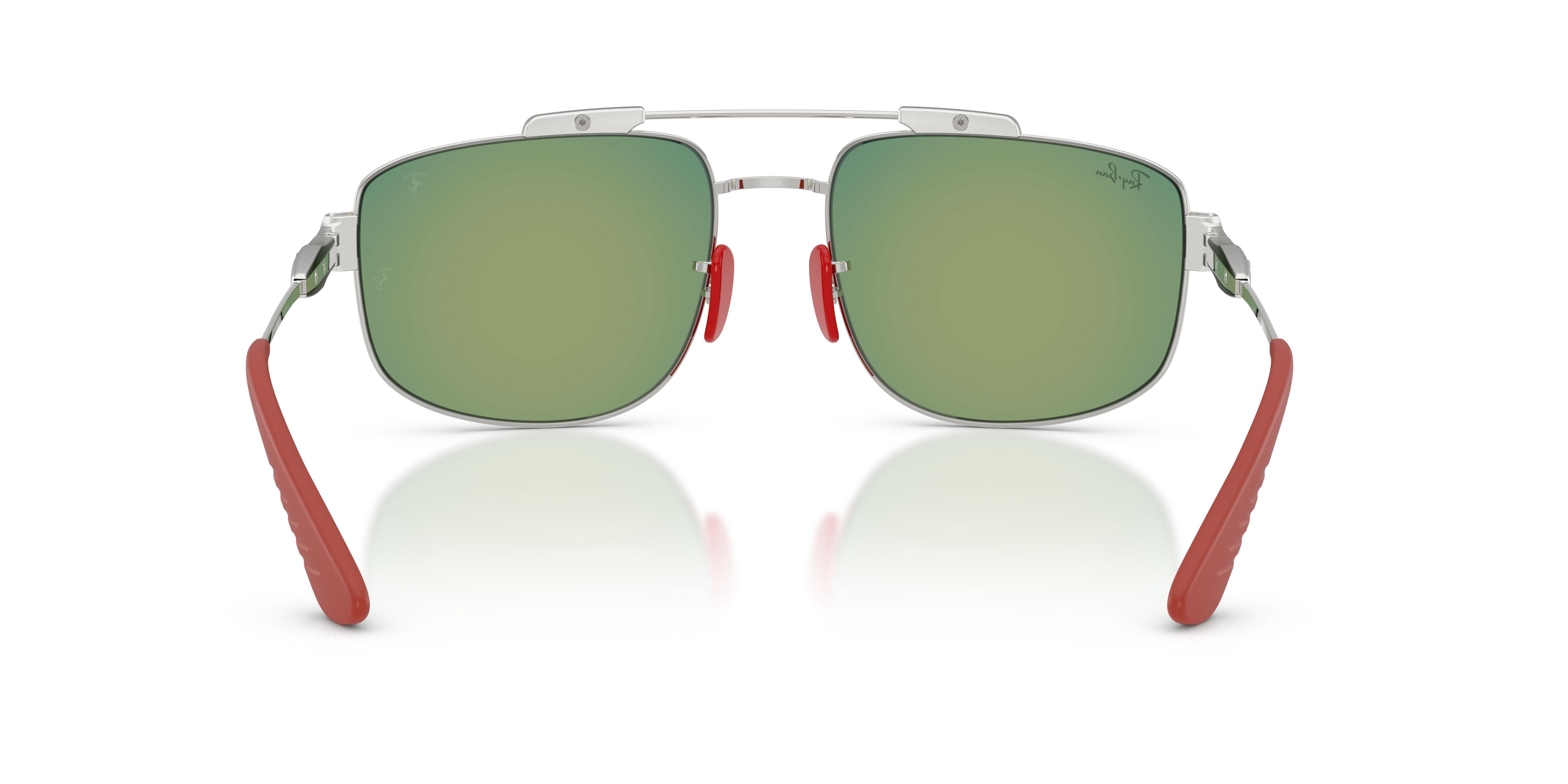 Sonnenbrillen Ray-Ban Scuderia Ferrari RB 3789M (F0071D) farbe argento form quadratisch gläser rosso grigio a specchio
