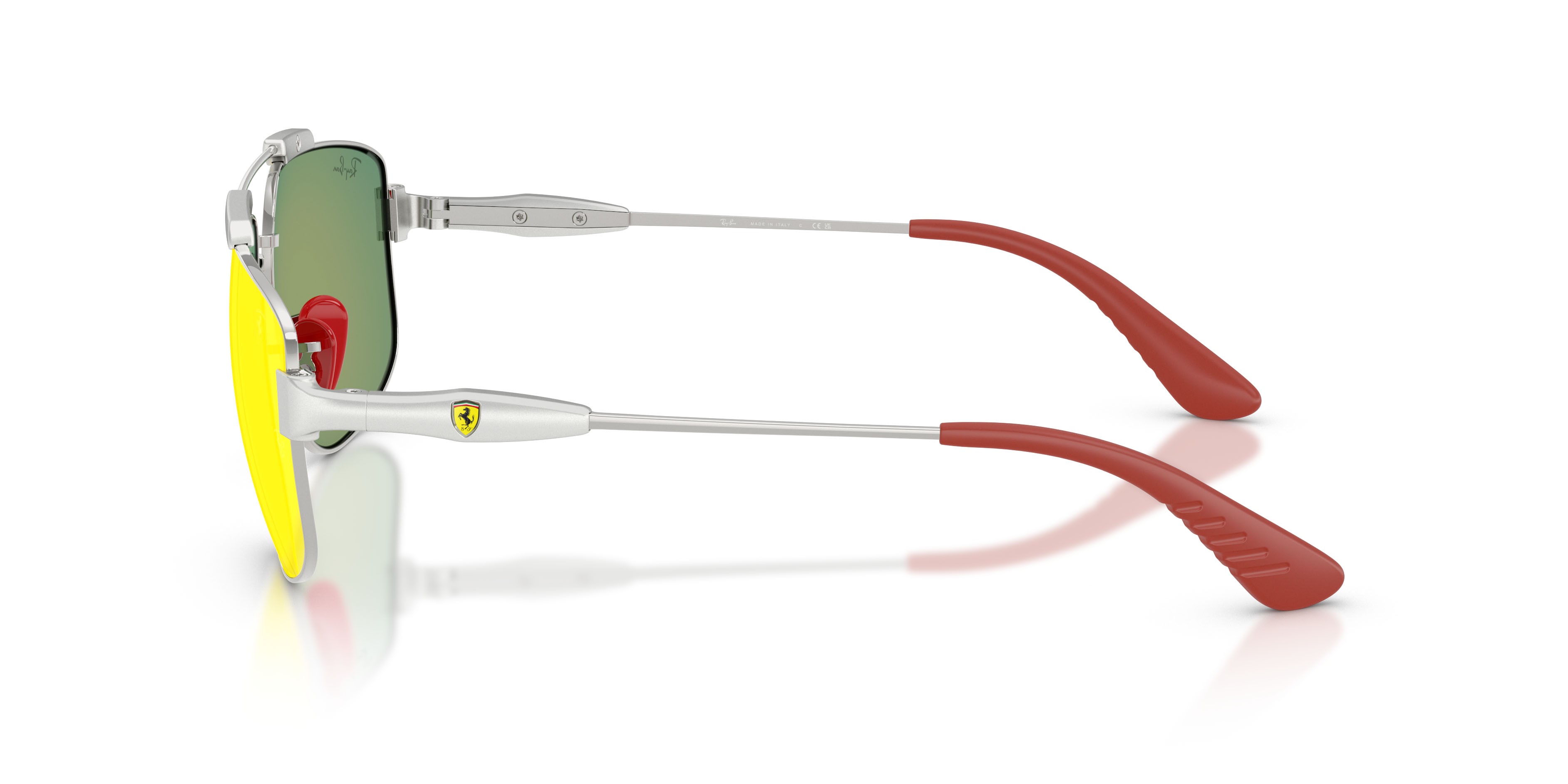 Sonnenbrillen Ray-Ban Scuderia Ferrari RB 3789M (F0071D) farbe argento form quadratisch gläser rosso grigio a specchio