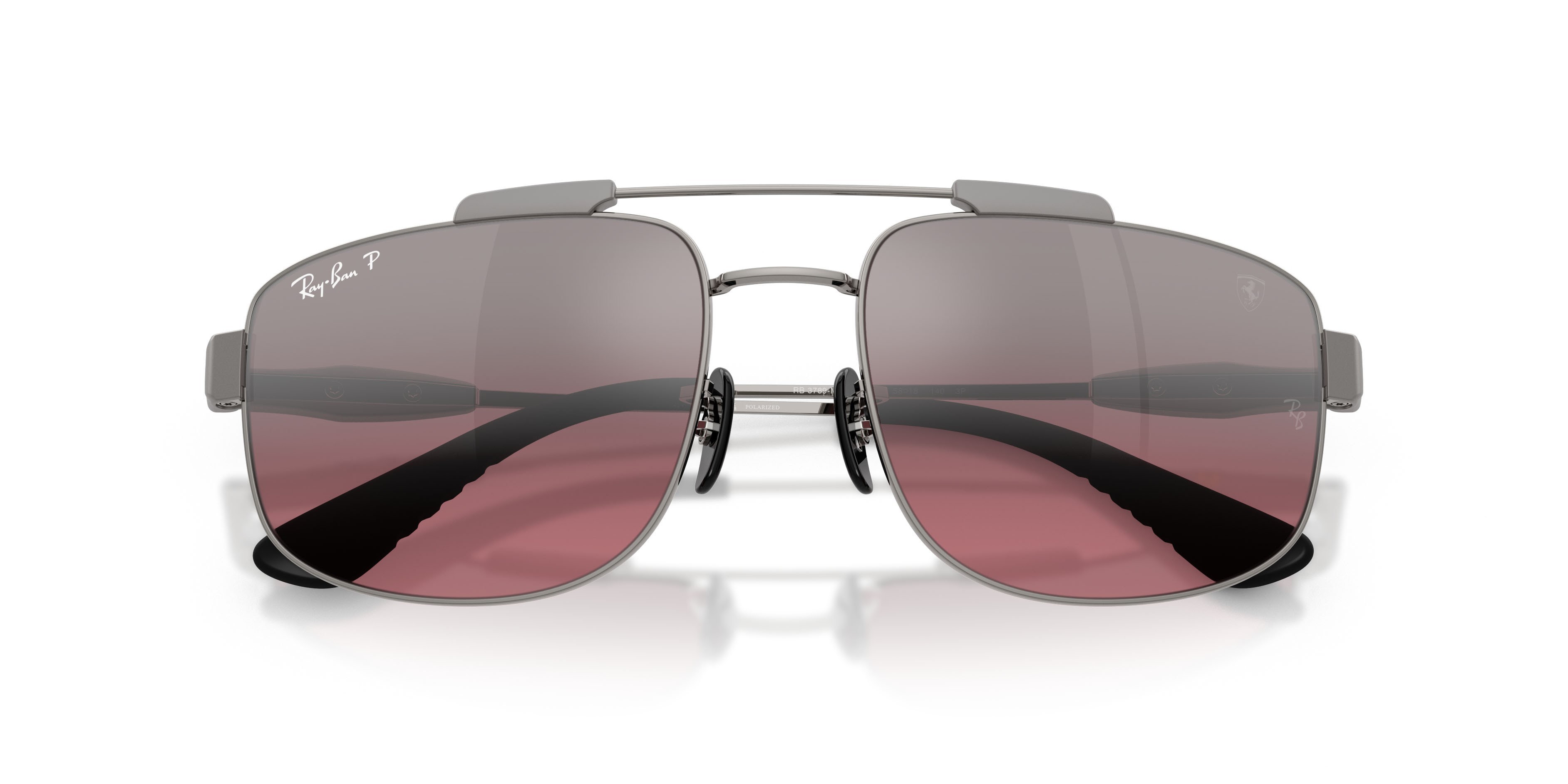 Sonnenbrillen Ray-Ban Scuderia Ferrari RB 3789M (F1247A) farbe gunmetal form quadratisch gläser polarizzata vinaccia