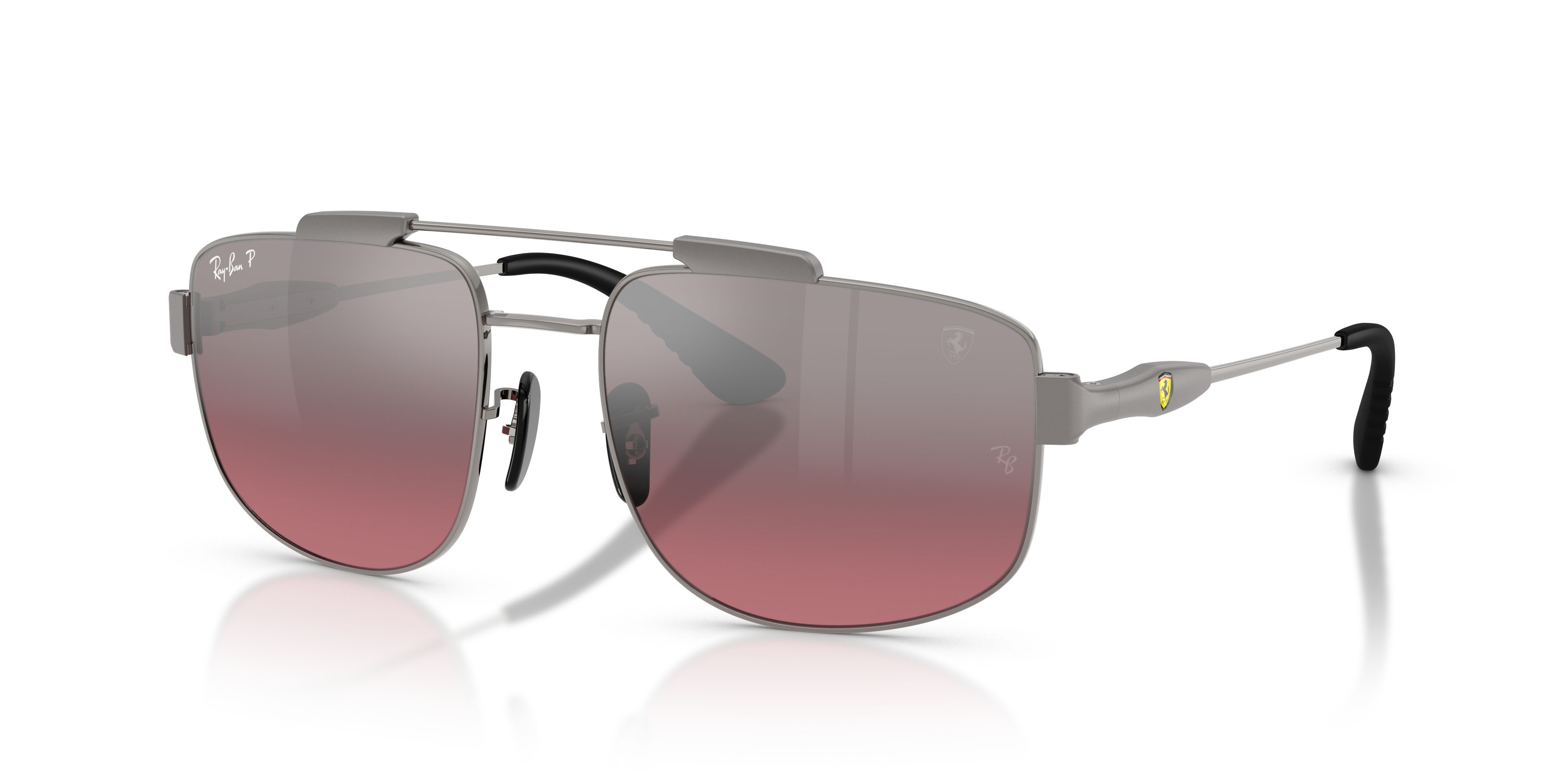 Sonnenbrillen Ray-Ban Scuderia Ferrari RB 3789M (F1247A) farbe gunmetal form quadratisch gläser polarizzata vinaccia