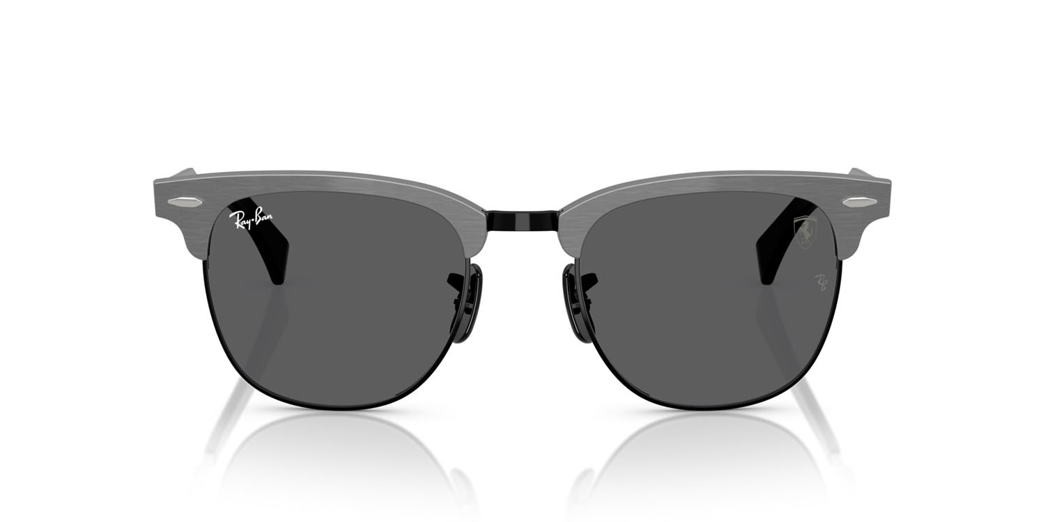 Sonnenbrillen Ray-Ban Scuderia Ferrari RB 3807M (F108K8) farbe grigio spazzolato su nero form quadratisch gläser polarizzata grigio scuro