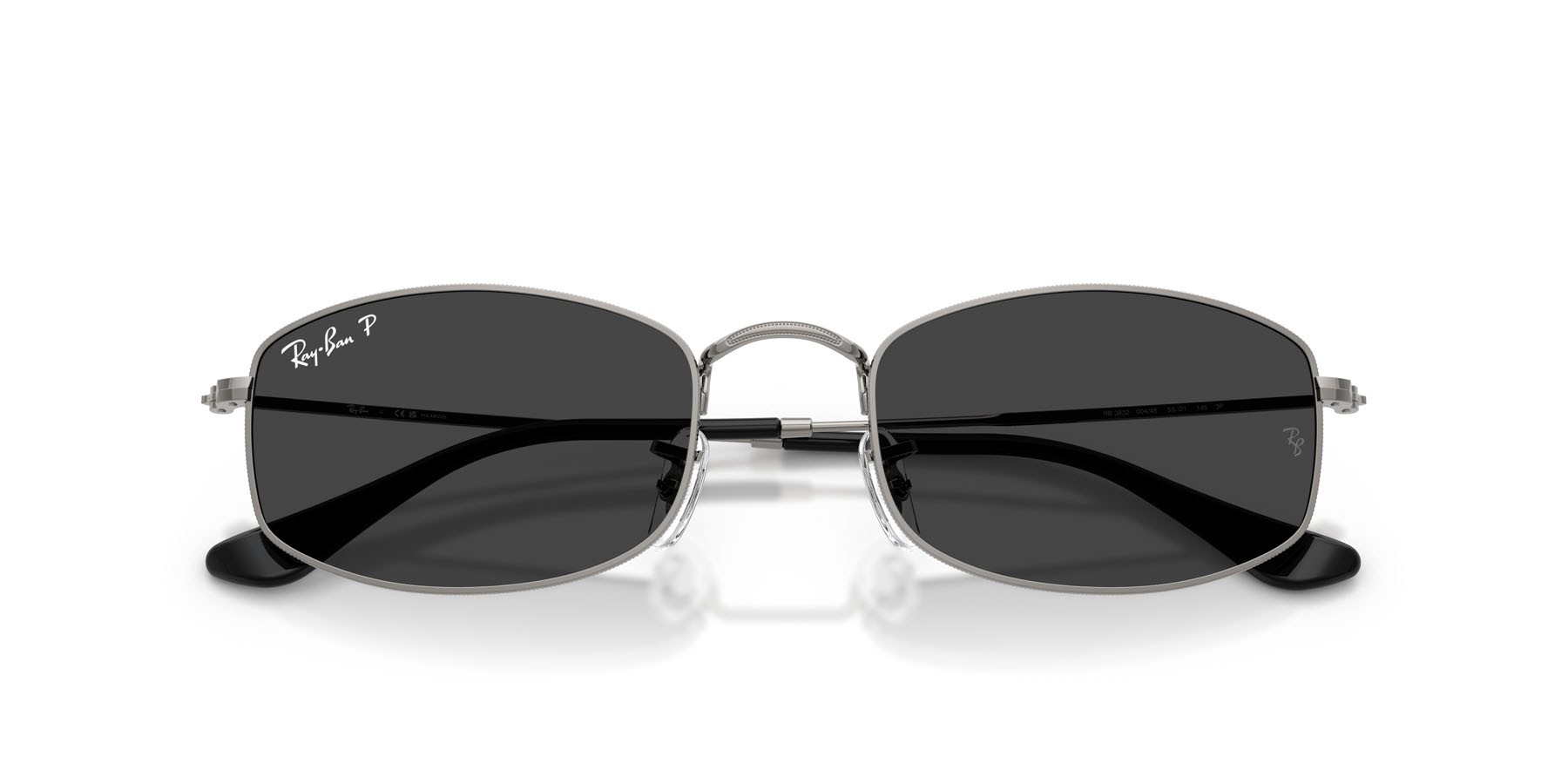 Sonnenbrillen Ray-Ban RB 3832 (004/48) farbe gunmetal form unregelmäßig gläser polarizzata nero