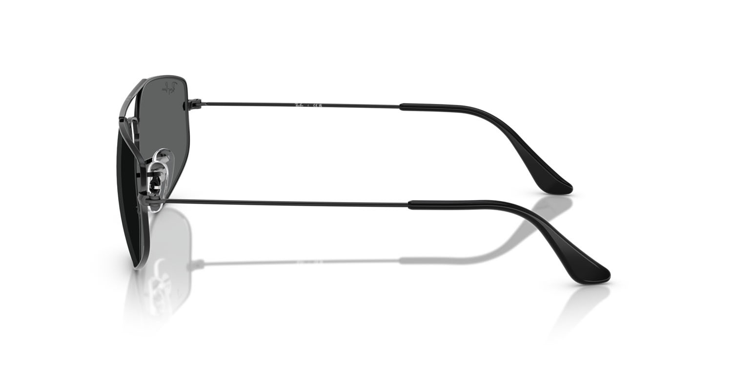 Sunglasses Ray-Ban Explorer 5 RB 3845 (002/B1) color nero shape irregular lenses grigio scuro