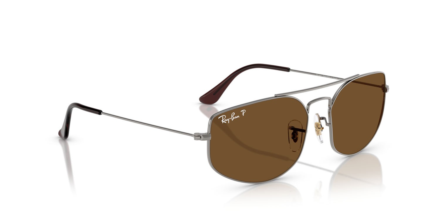 Sunglasses Ray-Ban Explorer 5 RB 3845 (004/57) color gunmetal shape irregular lenses b-15 marrone
