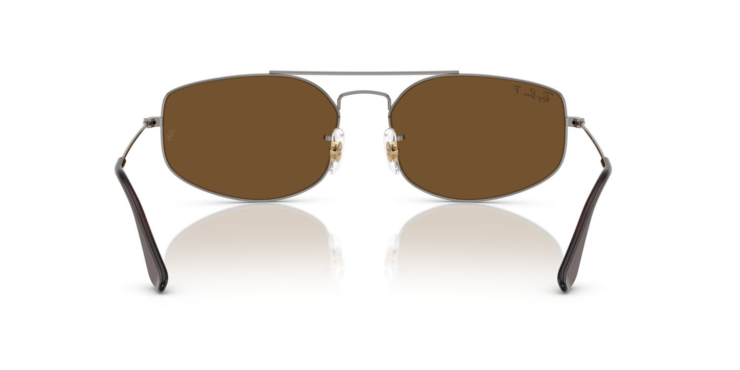 Sunglasses Ray-Ban Explorer 5 RB 3845 (004/57) color gunmetal shape irregular lenses b-15 marrone