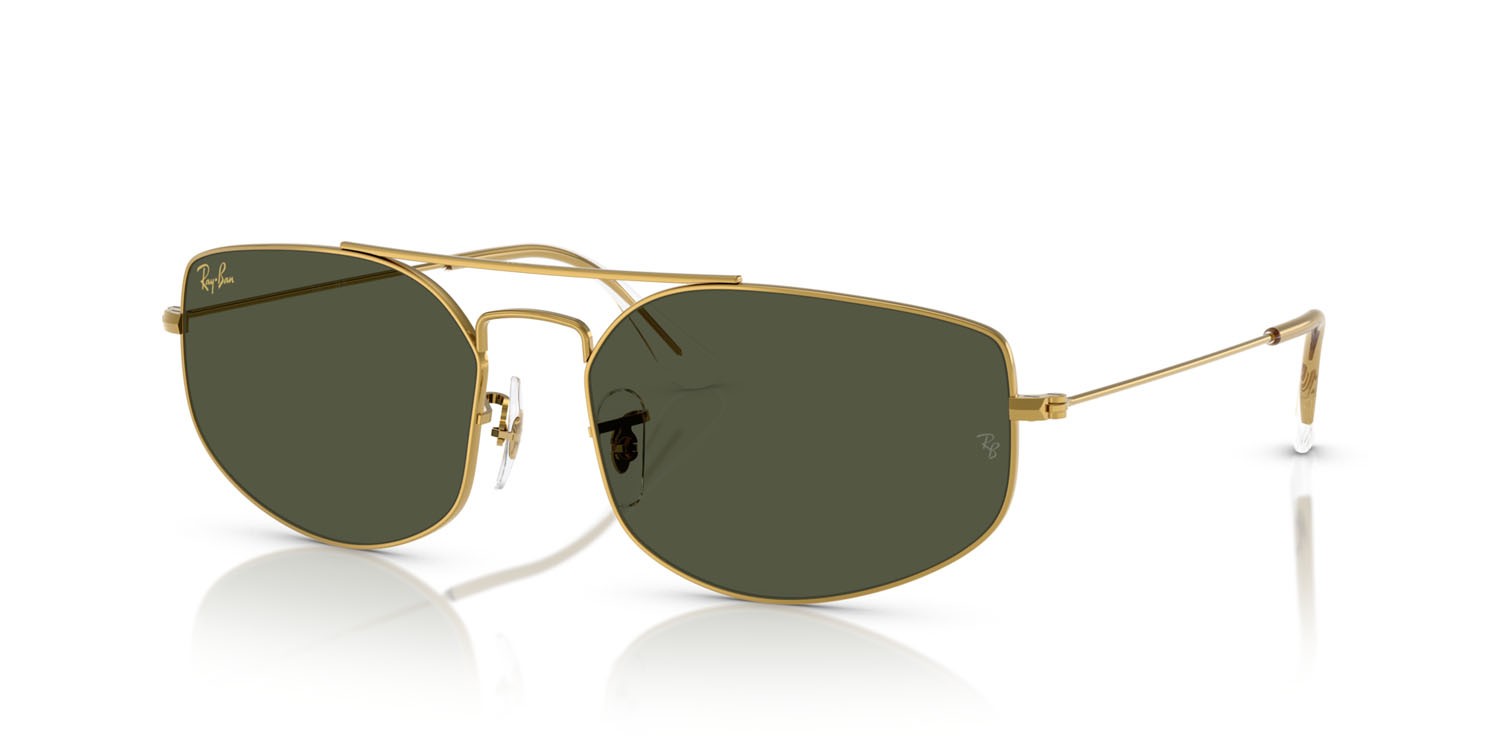 Sunglasses Ray-Ban Explorer 5 RB 3845 (919631) color legend gold shape irregular lenses g-15 verde
