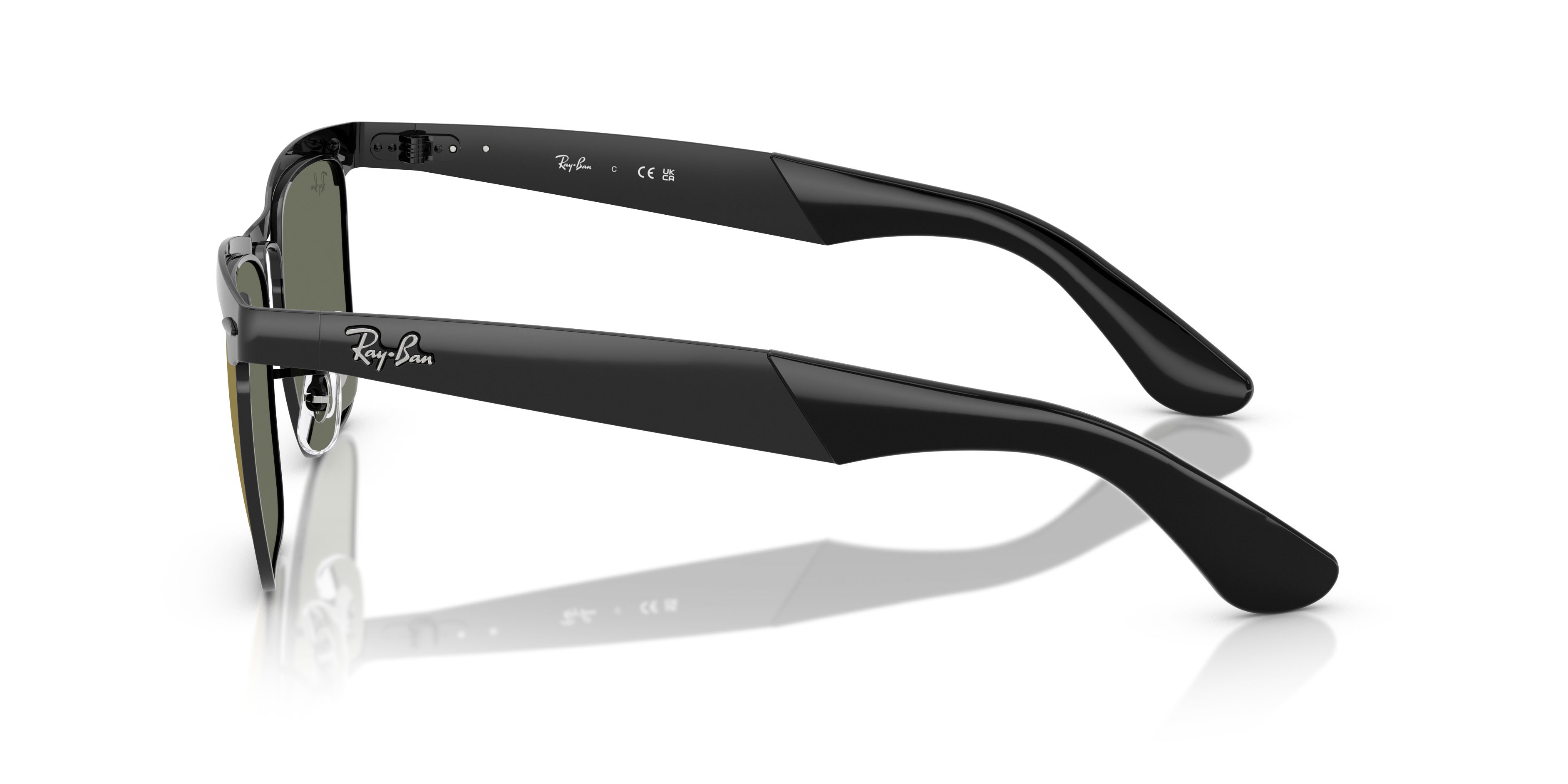 Occhiali da sole Ray-Ban Wayfarer Deluxe RB 3875 (002/39) colore nero forma quadrato 