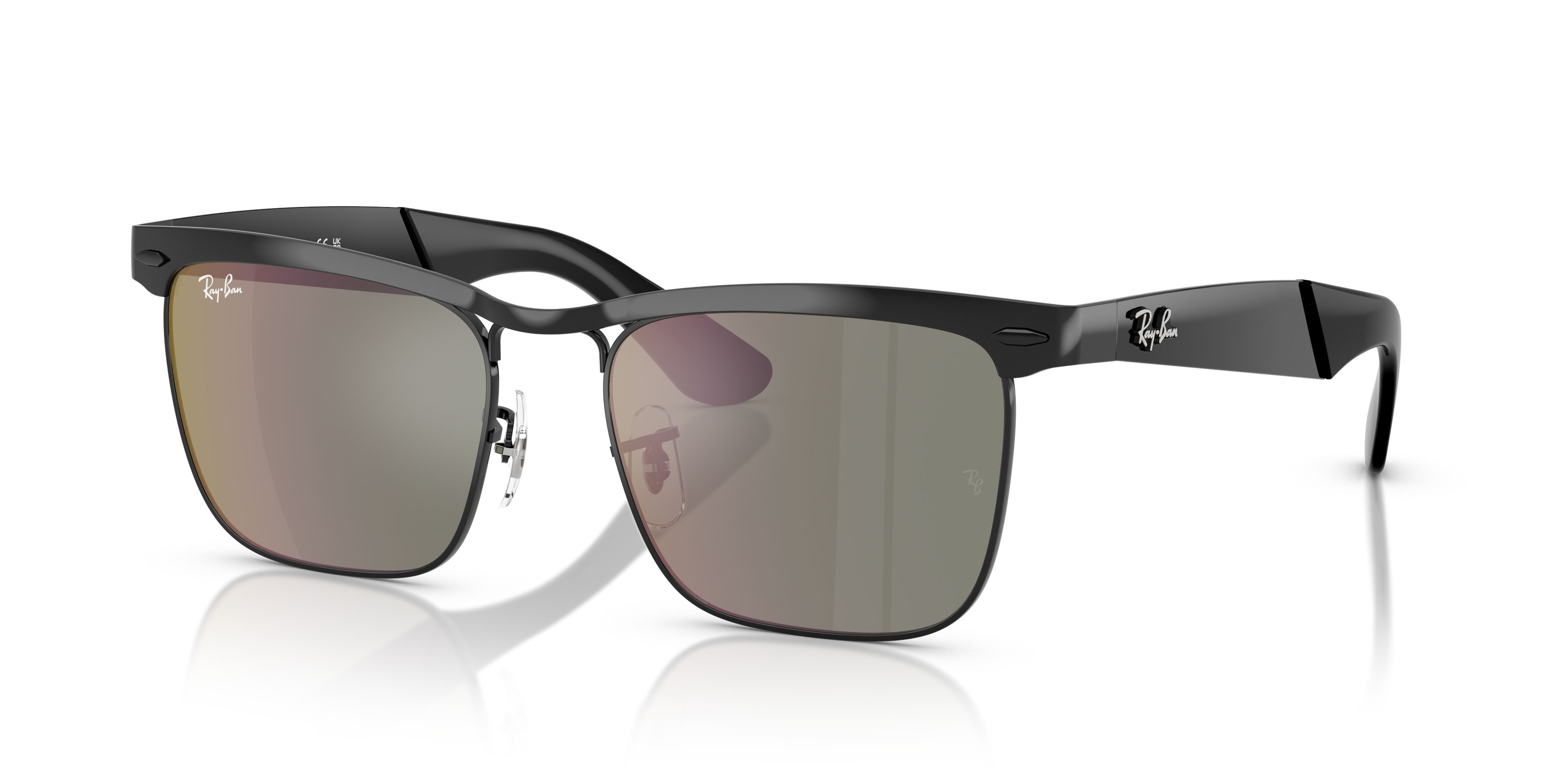Occhiali da sole Ray-Ban Wayfarer Deluxe RB 3875 (002/39) colore nero forma quadrato 