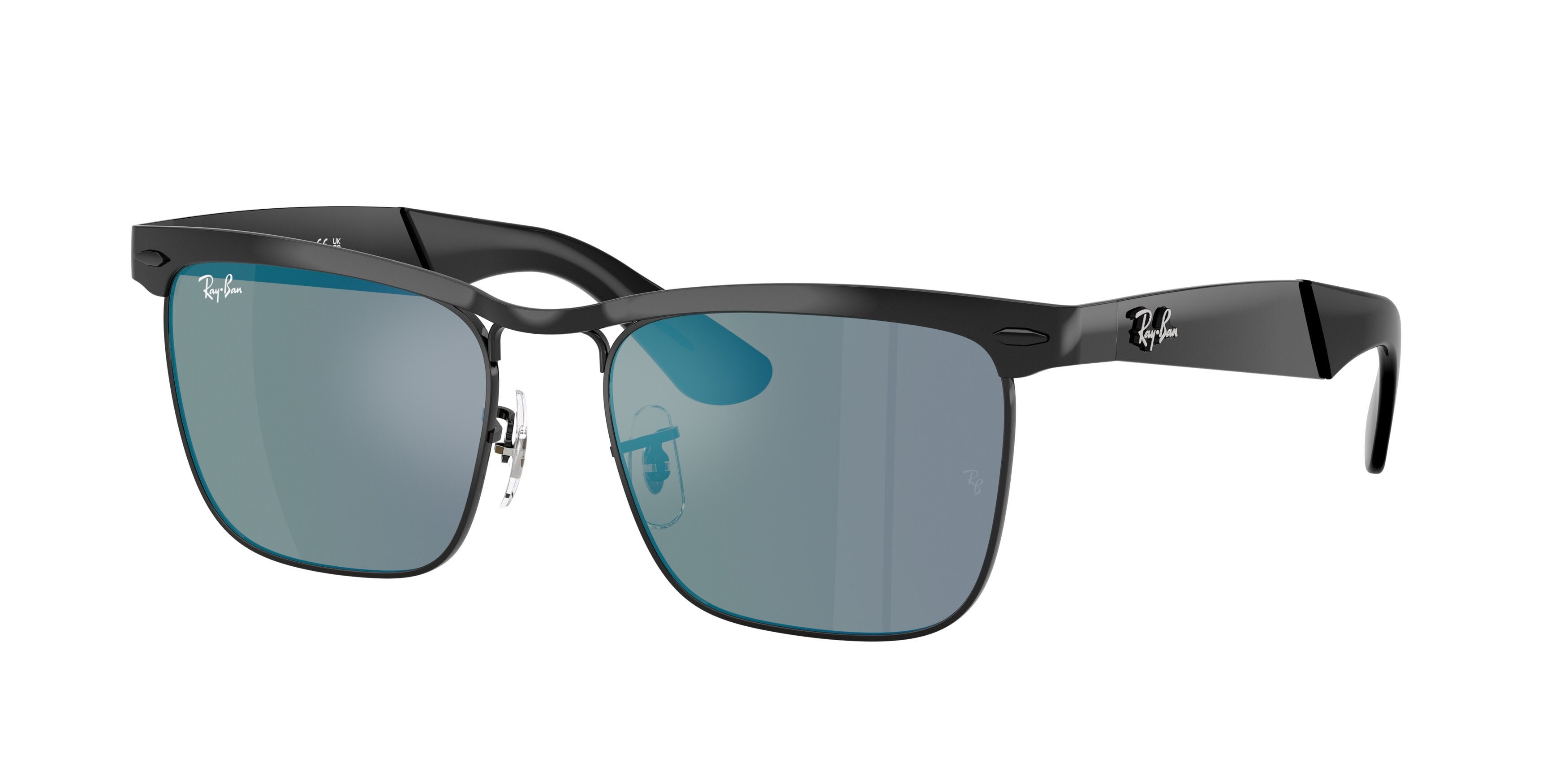 Occhiali da sole Ray-Ban Wayfarer Deluxe RB 3875 (002/8O) colore nero forma quadrato 
