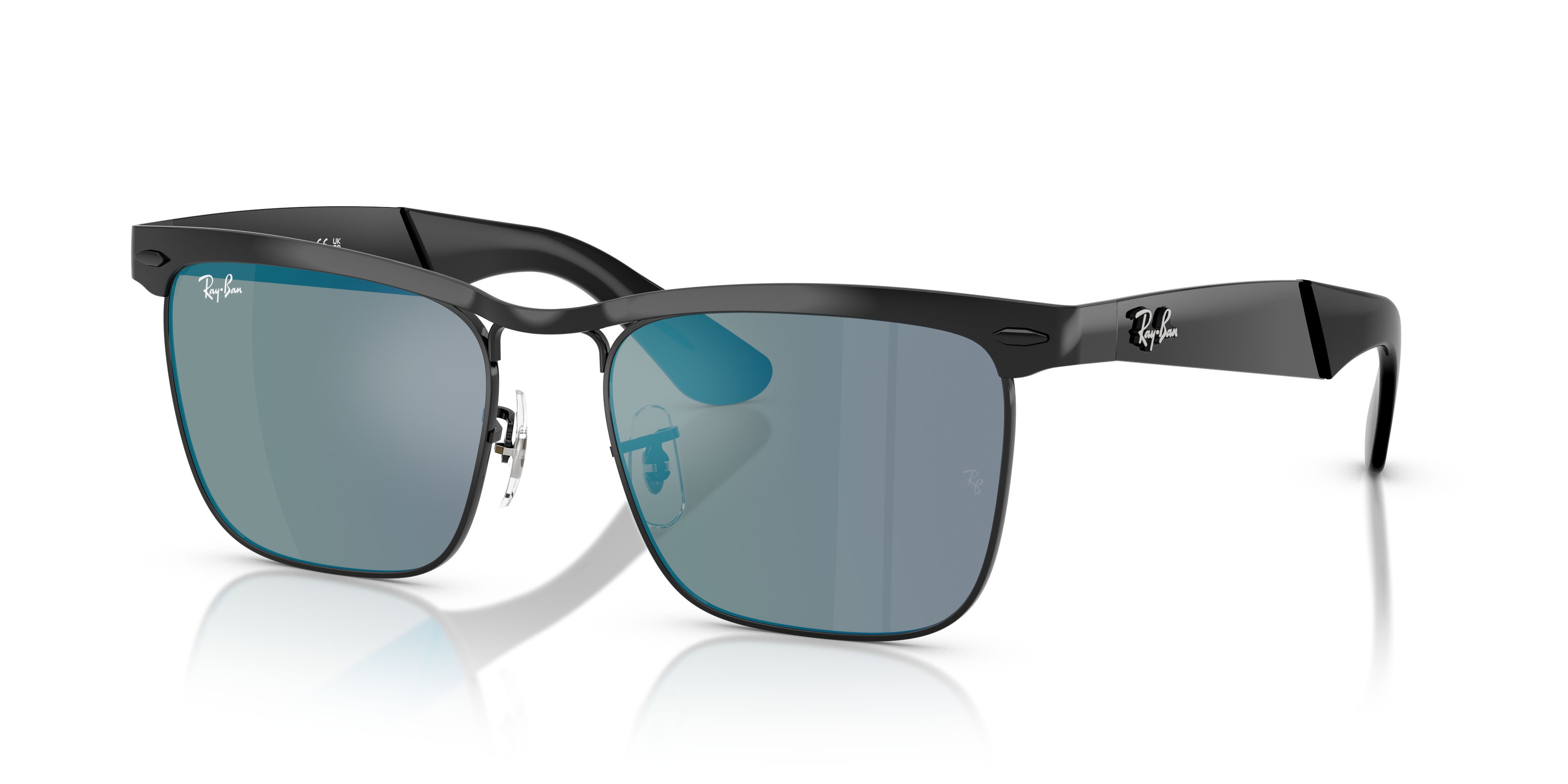 Occhiali da sole Ray-Ban Wayfarer Deluxe RB 3875 (002/8O) colore nero forma quadrato 