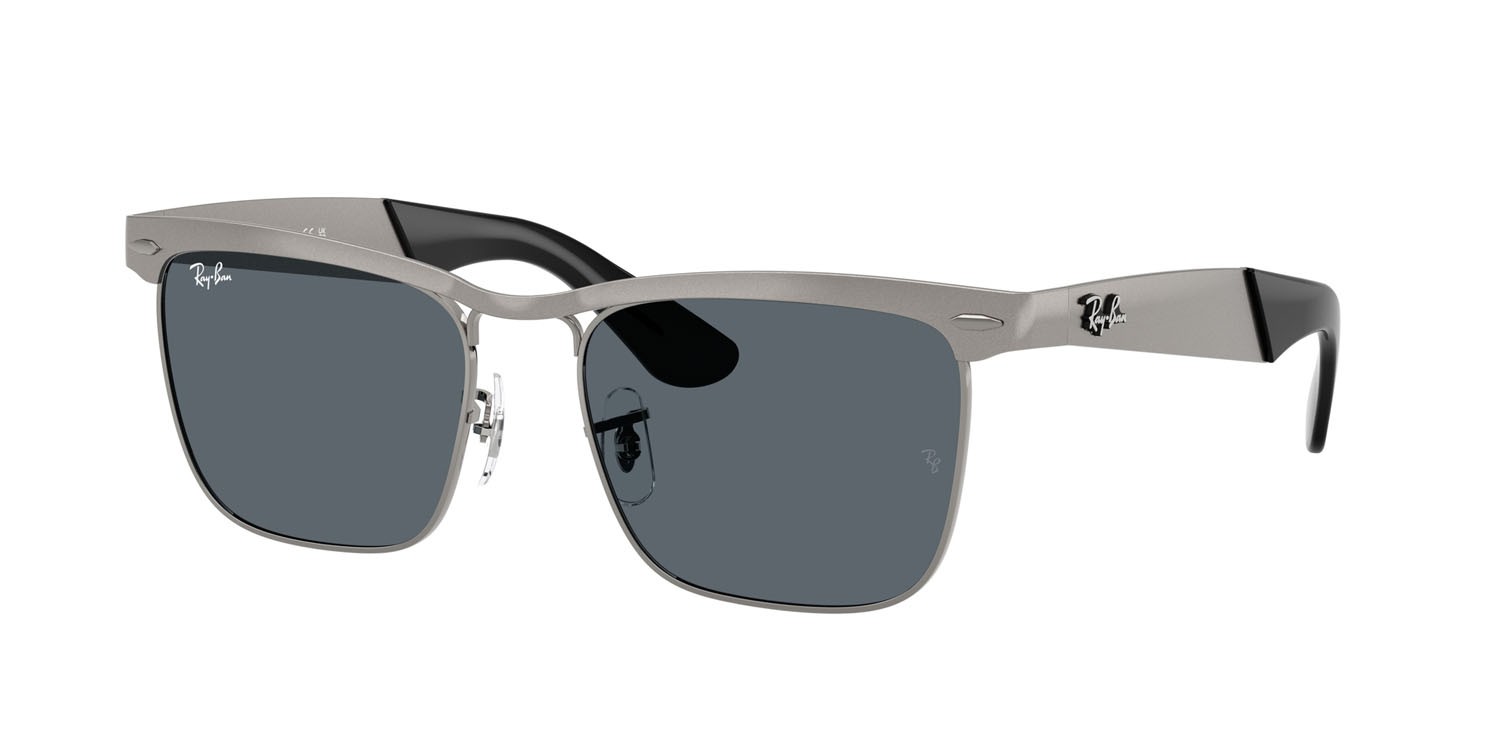 Occhiali da sole Ray-Ban Wayfarer Deluxe RB 3875 (029/R5) colore canna di fucile sabbiato su canna di fucile forma quadrato lenti blu