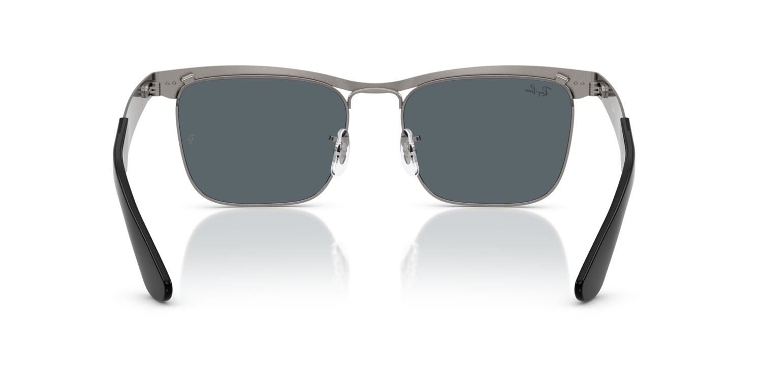Occhiali da sole Ray-Ban Wayfarer Deluxe RB 3875 (029/R5) colore canna di fucile sabbiato su canna di fucile forma quadrato lenti blu