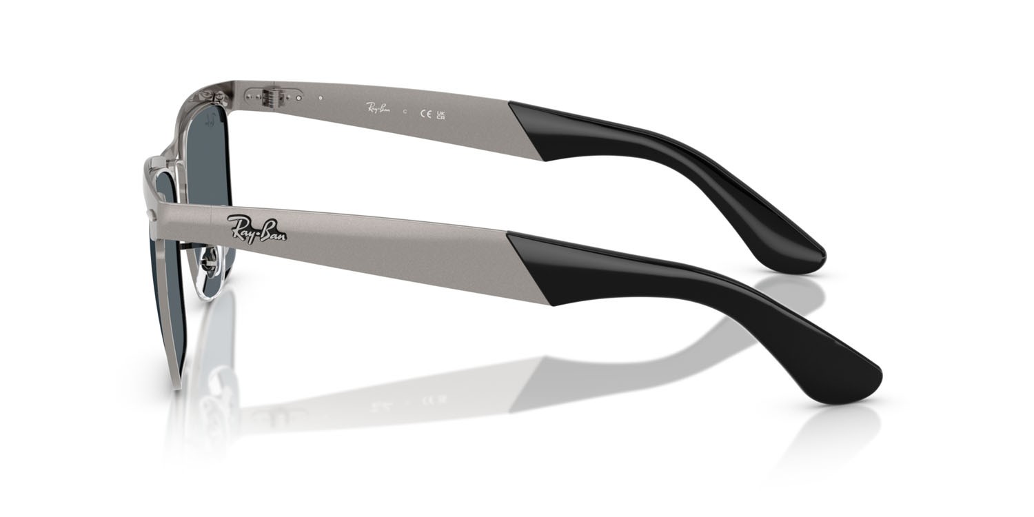 Occhiali da sole Ray-Ban Wayfarer Deluxe RB 3875 (029/R5) colore canna di fucile sabbiato su canna di fucile forma quadrato lenti blu
