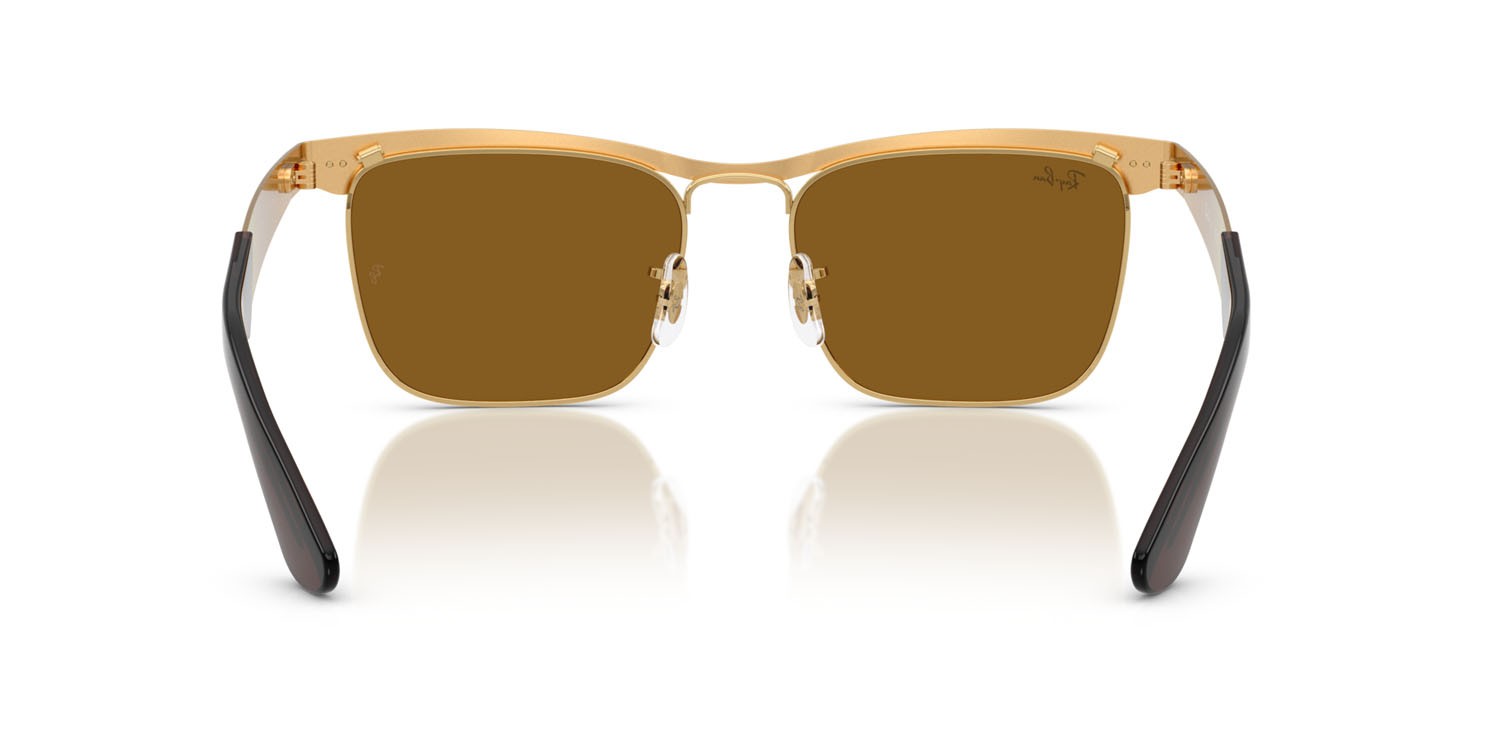 Occhiali da sole Ray-Ban Wayfarer Deluxe RB 3875 (927631) colore sandblasted legend oro forma quadrato lenti marrone