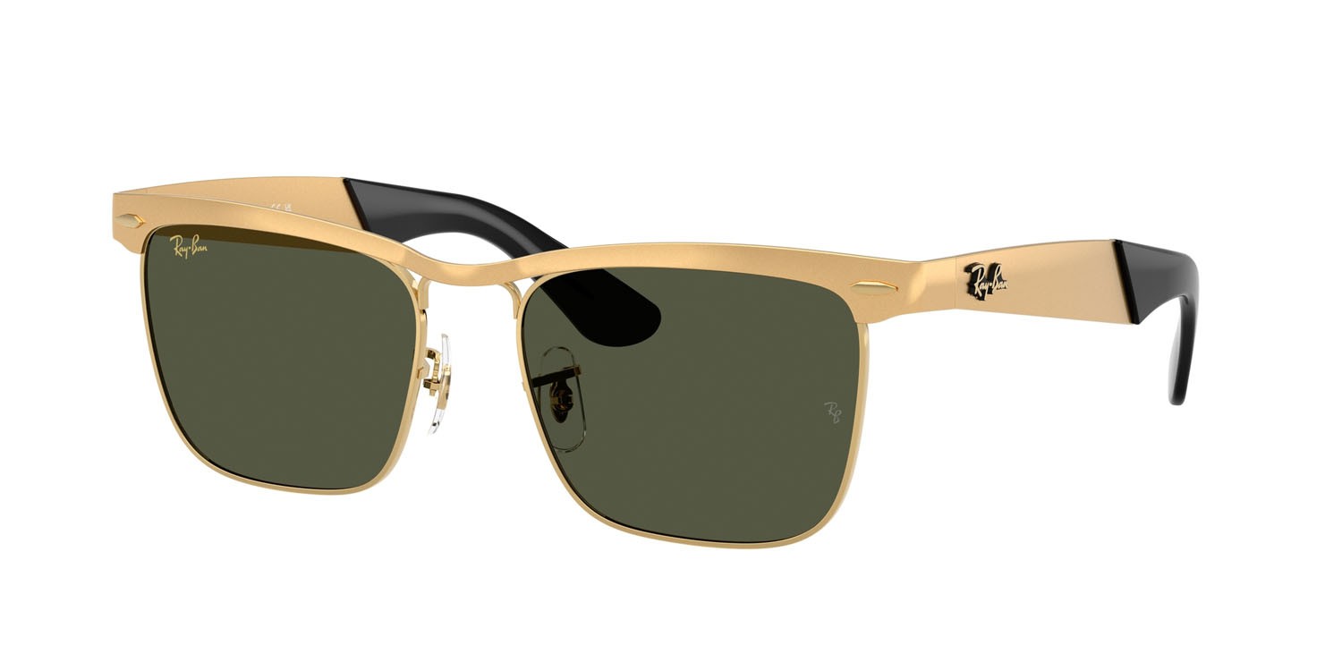 Sunglasses Ray-Ban Wayfarer Deluxe RB 3875 (927633) color sandblasted legend oro shape square lenses verde
