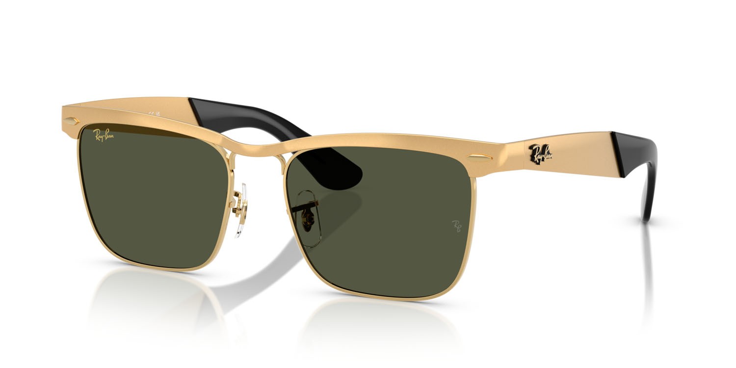Sunglasses Ray-Ban Wayfarer Deluxe RB 3875 (927633) color sandblasted legend oro shape square lenses verde