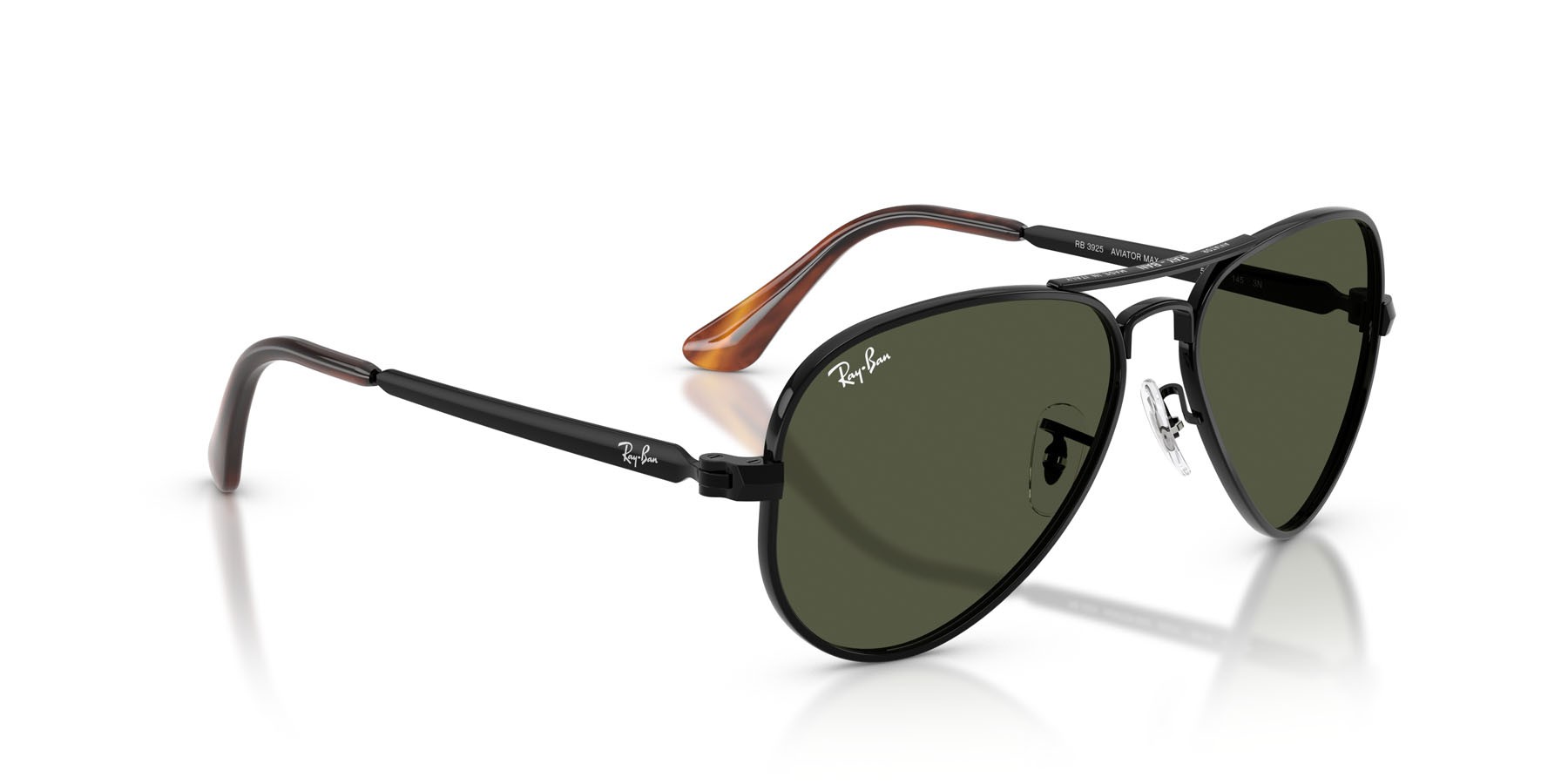 Sonnenbrillen Ray-Ban Aviator Max RB 3925 (002/31) farbe nero form aviator gläser verde