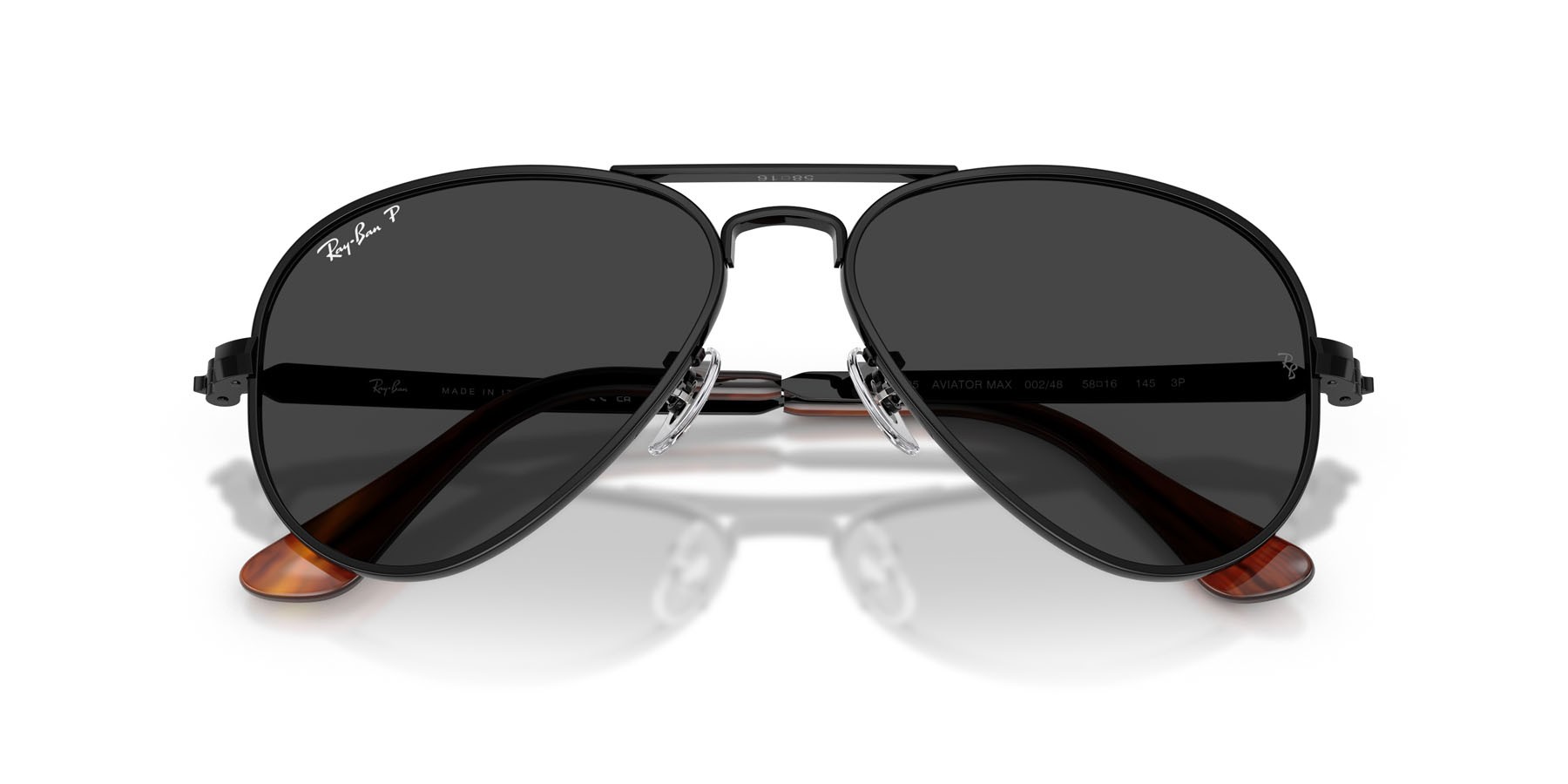 Sonnenbrillen Ray-Ban Aviator Max RB 3925 (002/48) farbe nero form aviator gläser black polarized