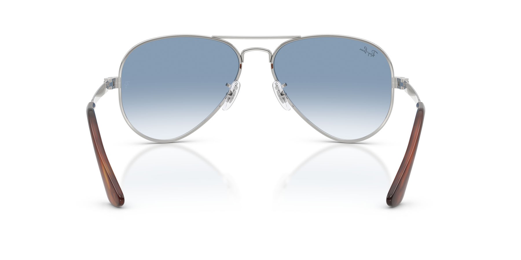 Sonnenbrillen Ray-Ban Aviator Max RB 3925 (003/3F) farbe argento form aviator gläser trasparente sfumato blu