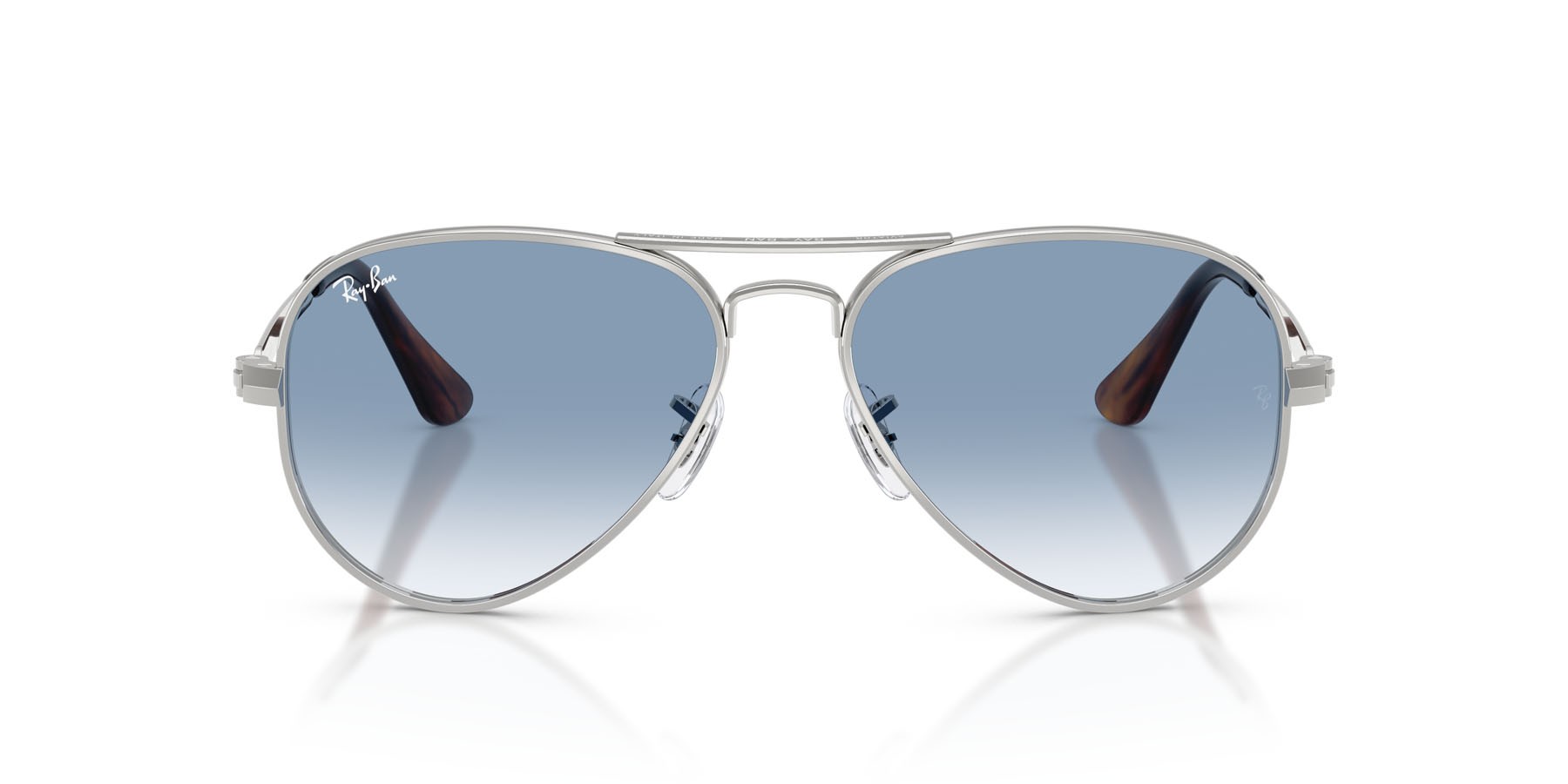 Sonnenbrillen Ray-Ban Aviator Max RB 3925 (003/3F) farbe argento form aviator gläser trasparente sfumato blu