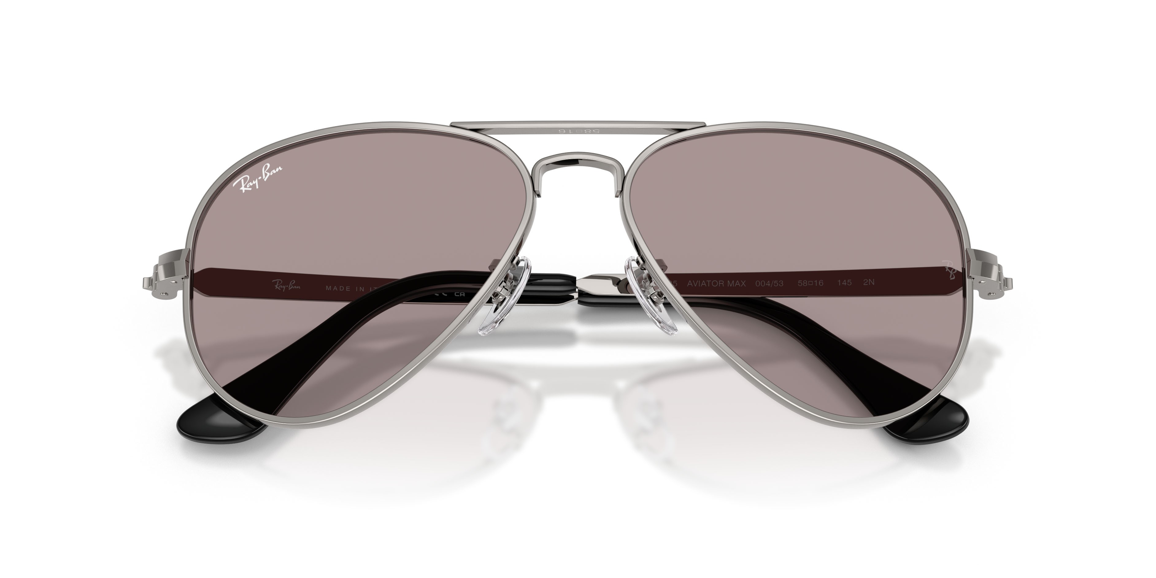 Sonnenbrillen Ray-Ban Aviator Max RB 3925 (004/53) farbe gunmetal form aviator gläser viola
