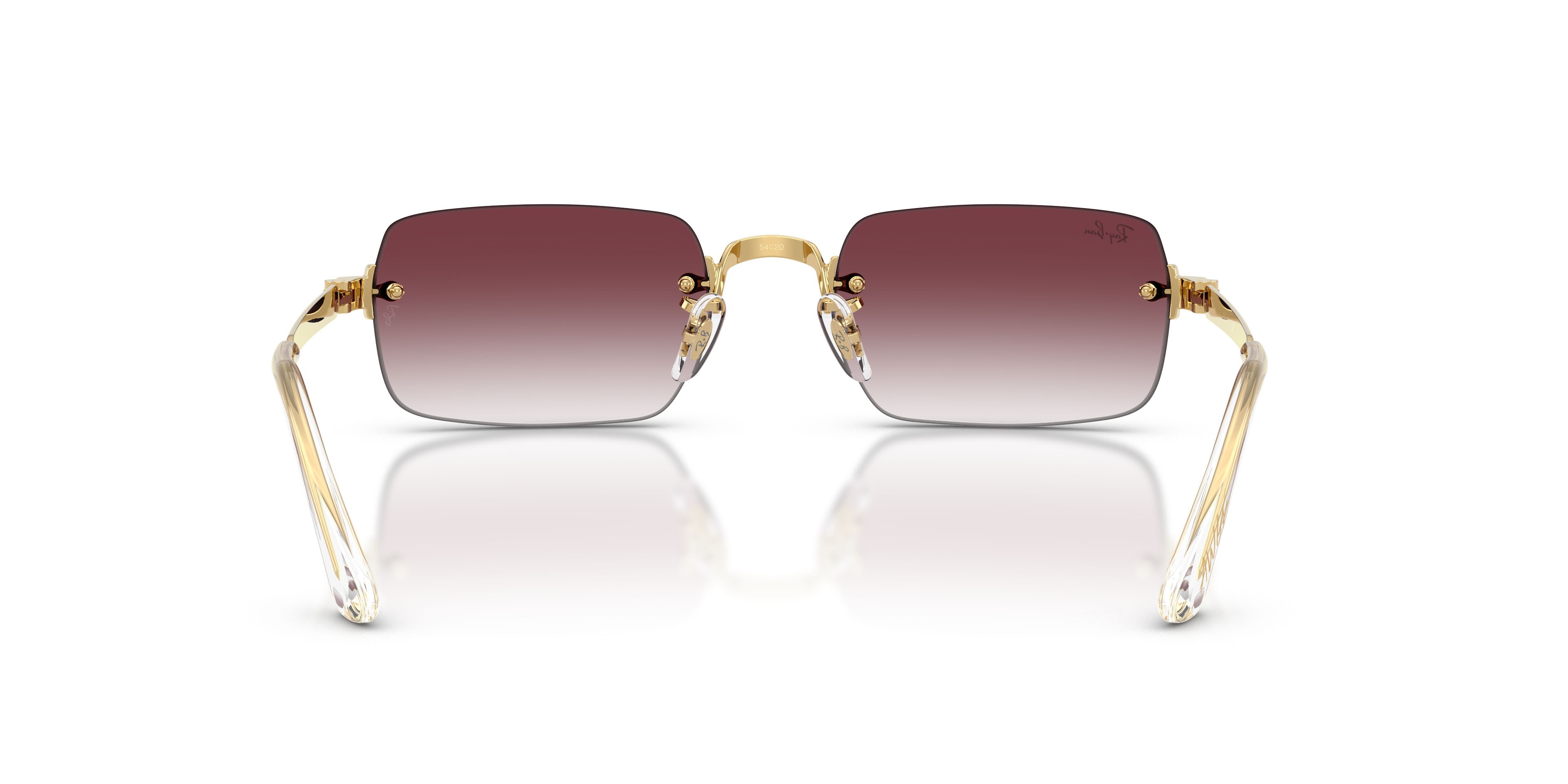 Sunglasses Ray-Ban ASAP Rocky RB 3928 (001/8H) color oro arista shape oval lenses trasparente sfumato viola scuro