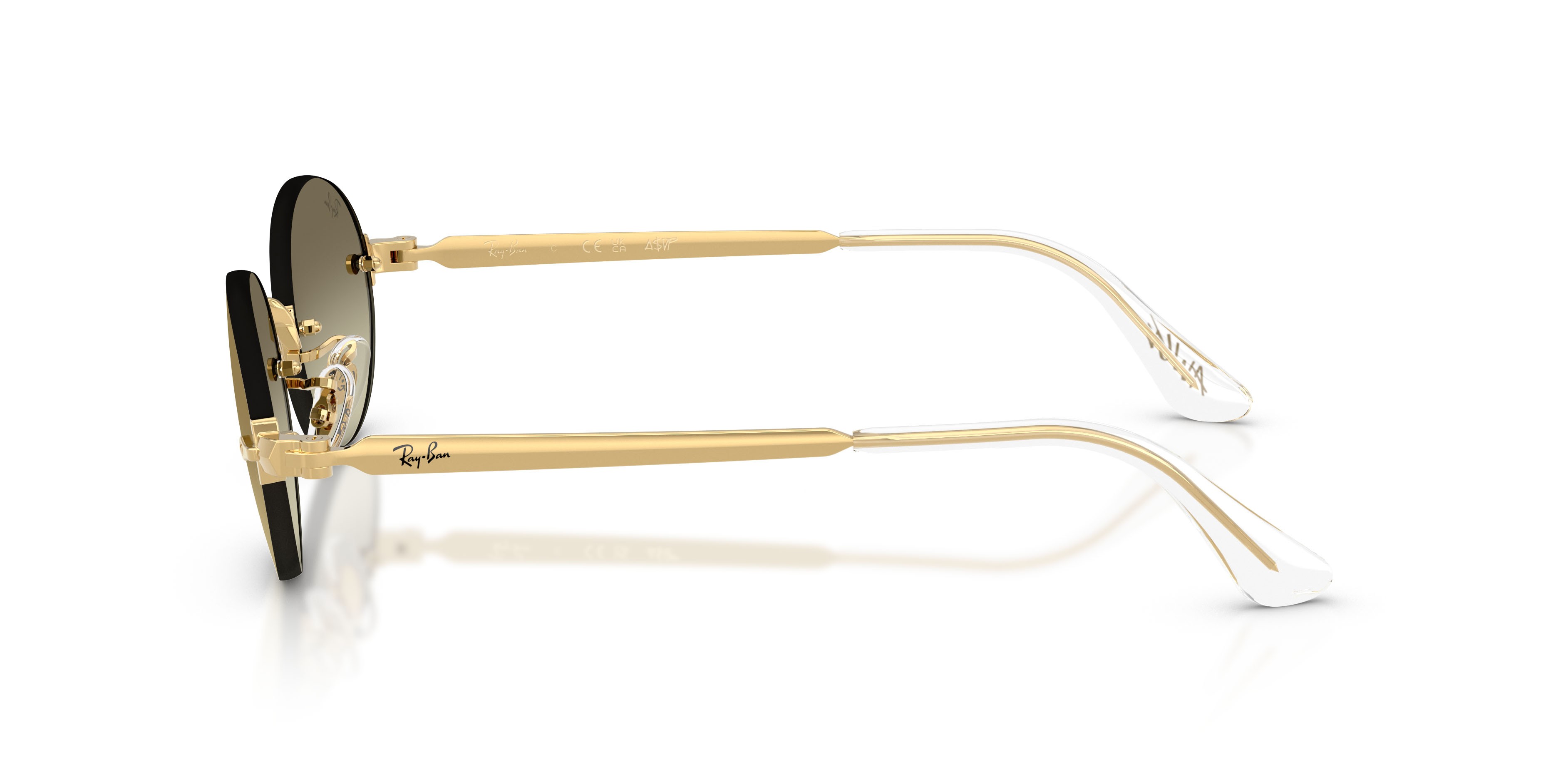 Occhiali da sole Ray-Ban ASAP Rocky RB 3929 (001/7I) colore oro arista forma ovale lenti marrone sfumato oro a specchio