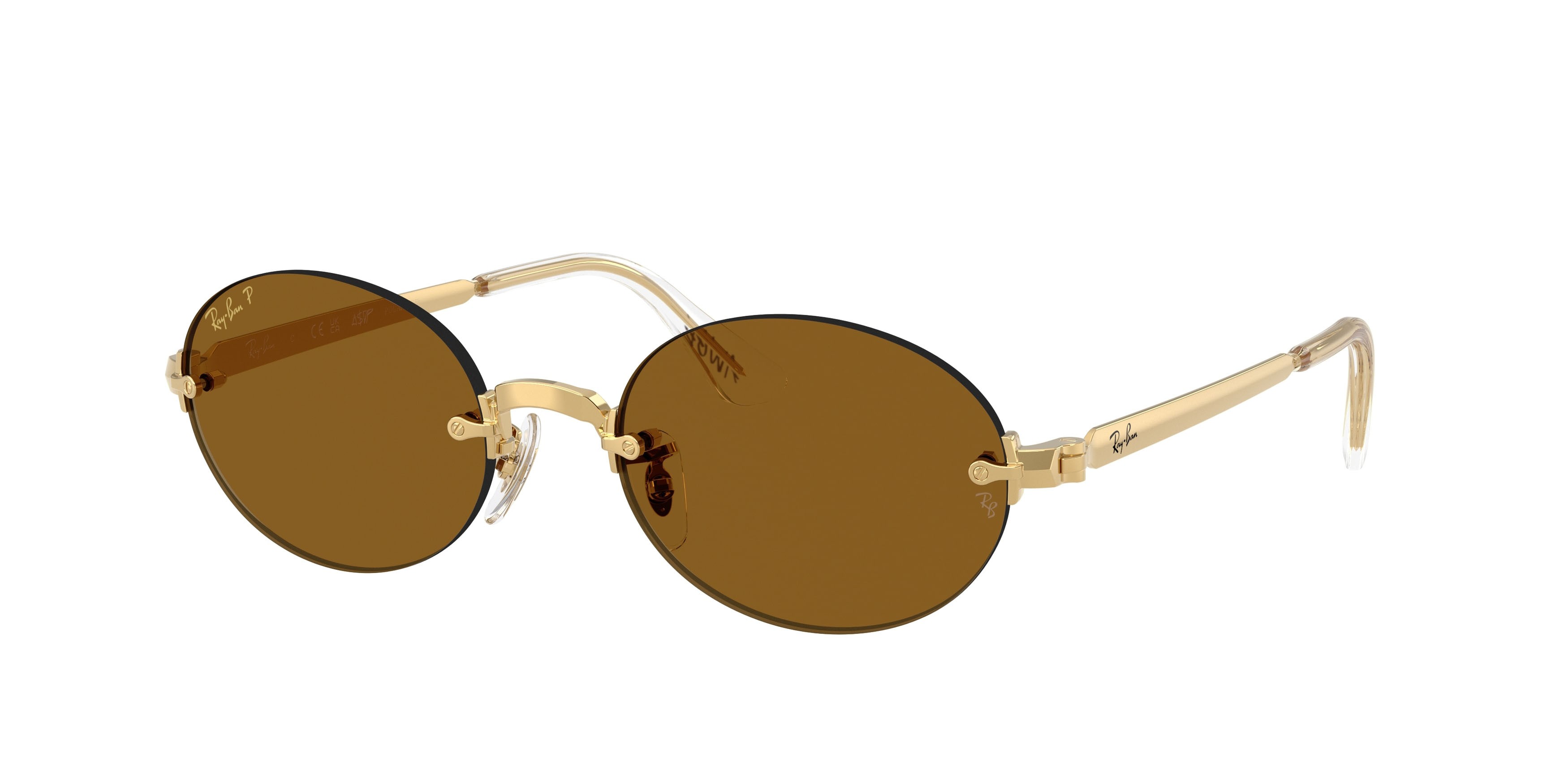 Sonnenbrillen Ray-Ban ASAP Rocky RB 3929 (001/83) farbe oro arista form oval gläser polarizzata marrone scuro