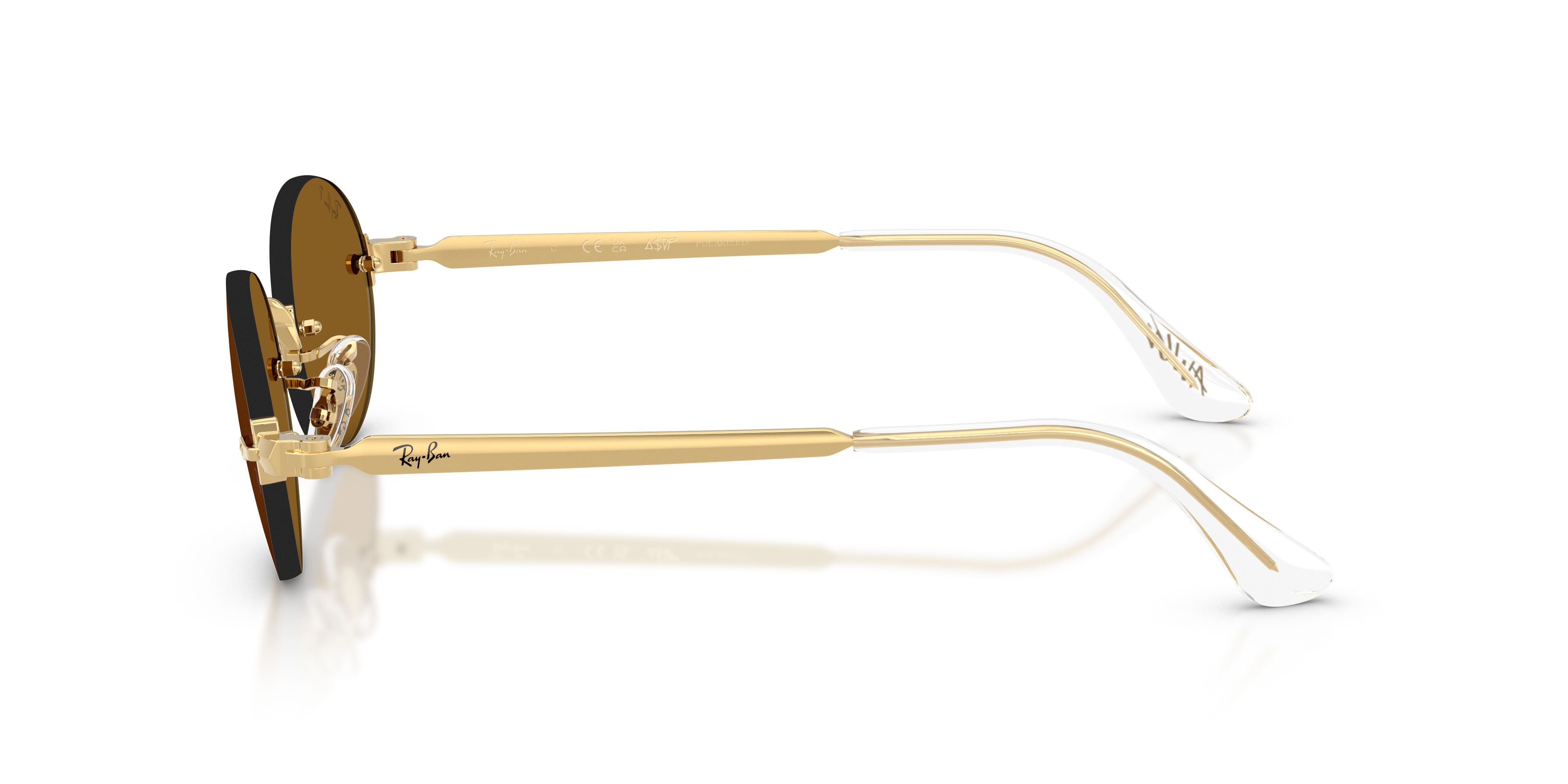 Sonnenbrillen Ray-Ban ASAP Rocky RB 3929 (001/83) farbe oro arista form oval gläser polarizzata marrone scuro