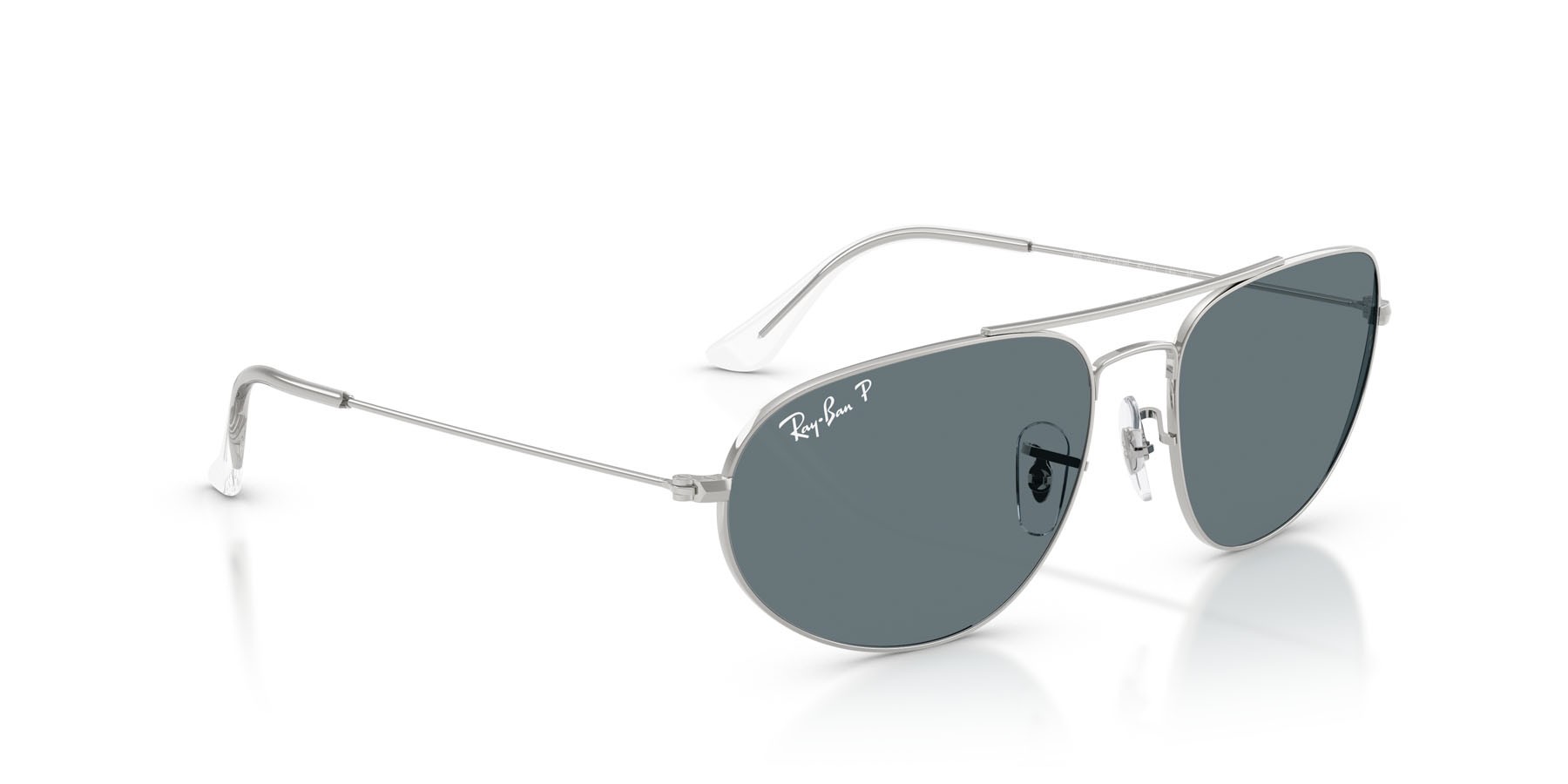 Sonnenbrillen Ray-Ban Explorer IV RB 3945 (003/3R) farbe argento form unregelmäßig gläser polarizzata blu scuro