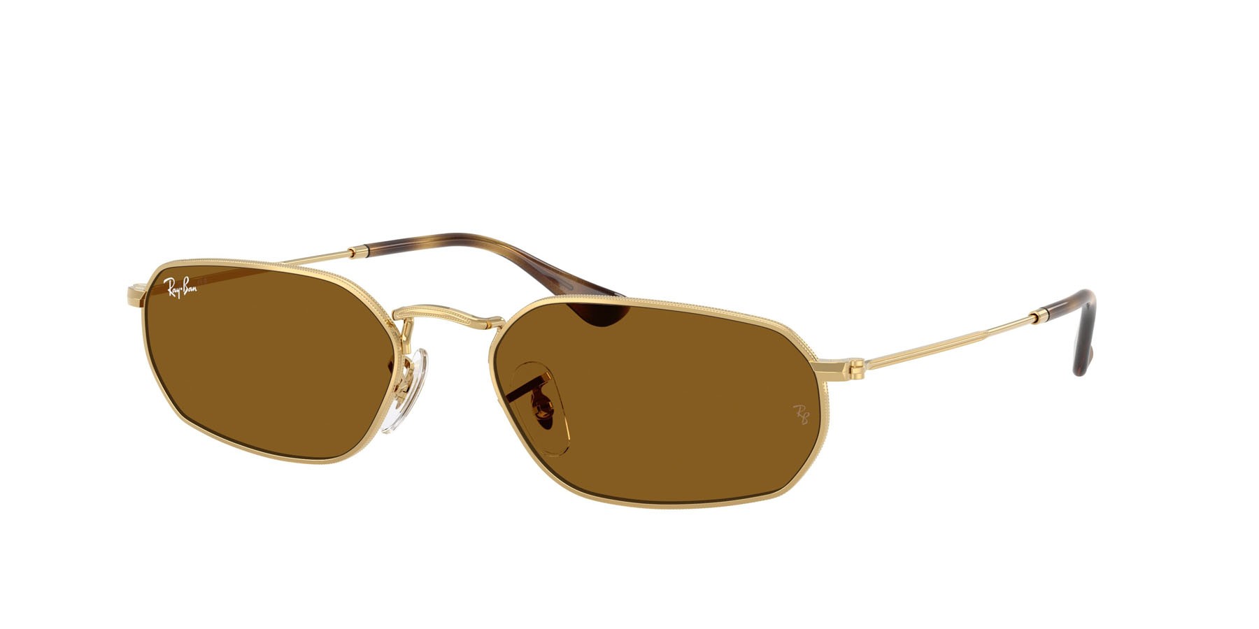 Sonnenbrillen Ray-Ban RB 3947 (001/33) farbe oro arista form unregelmäßig gläser marrone