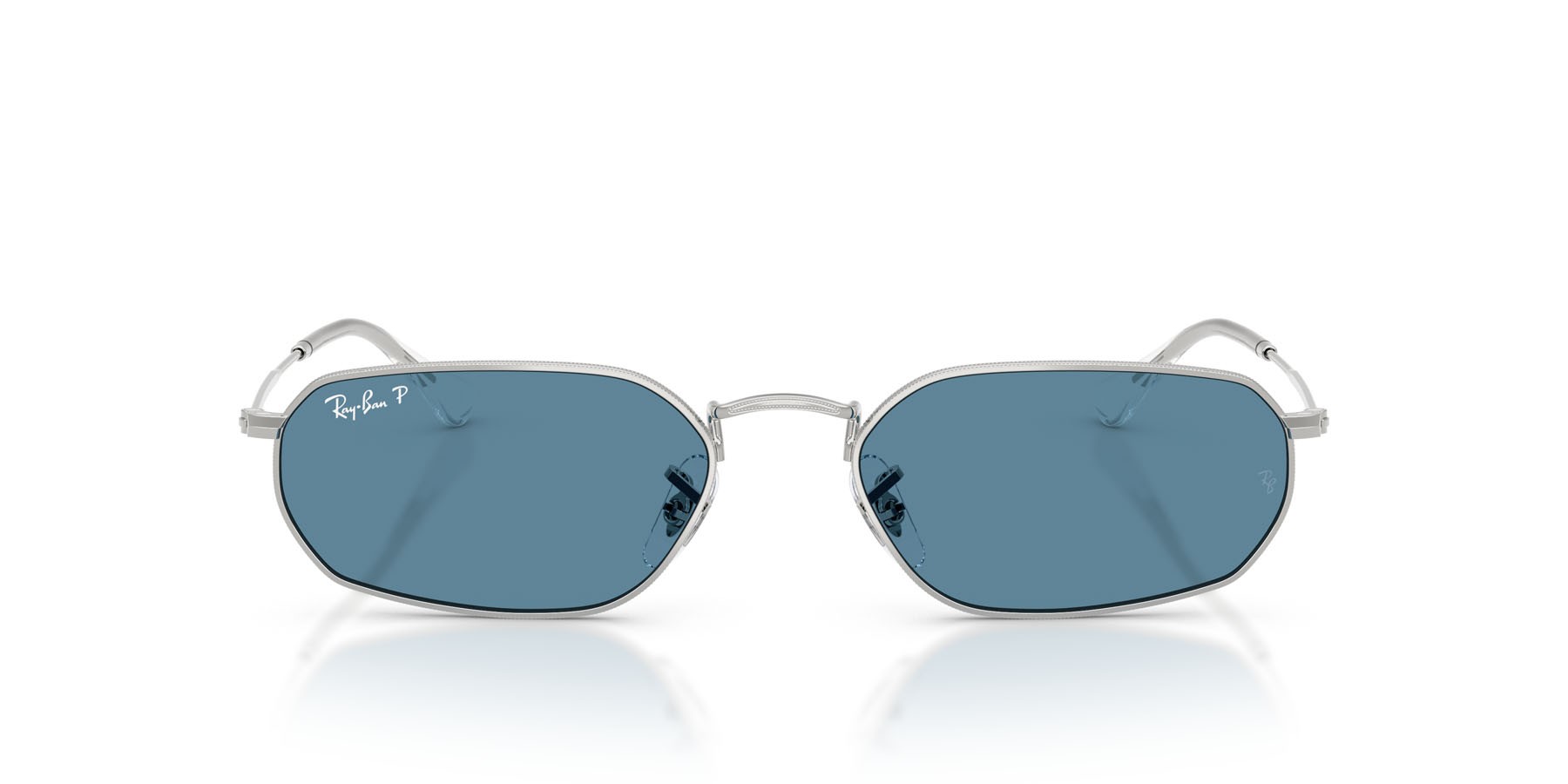 Sonnenbrillen Ray-Ban RB 3947 (003/S2) farbe argento form unregelmäßig gläser polarized blu