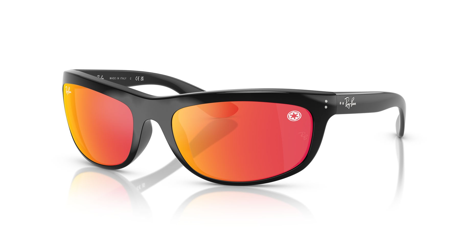 Sonnenbrillen Ray-Ban Balorama Star Wars RB 4089 (68711D) farbe nero form rechteckig gläser grey mirror red