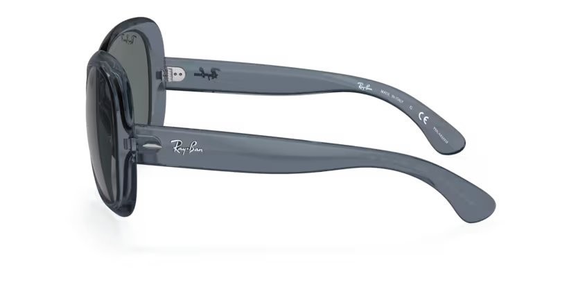 Sonnenbrillen Ray-Ban Jackie Ohh II RB 4098 (659281) farbe transparent blue form schmetterling gläser dark grey polar